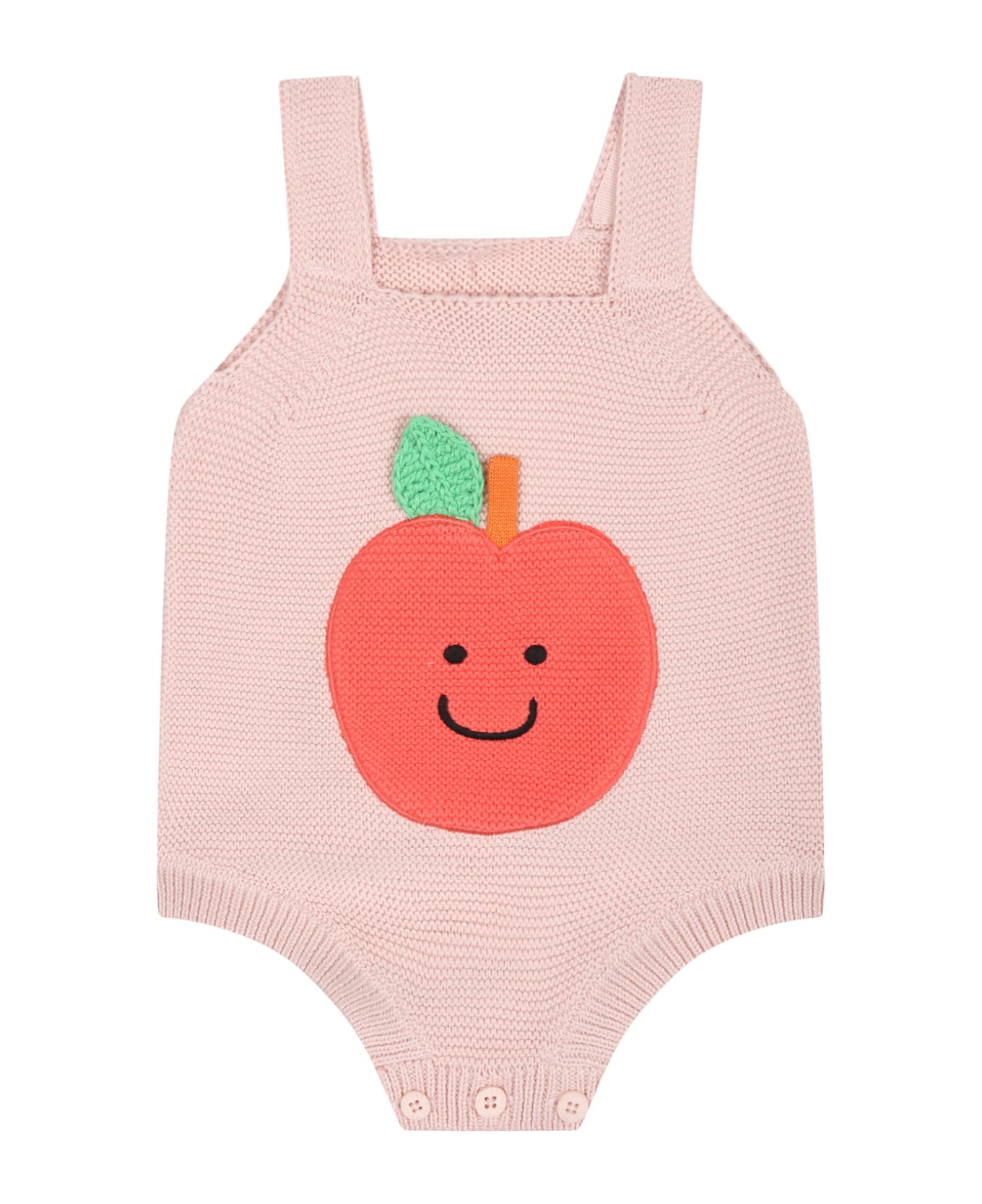 Stella McCartney Kids Pink Bodysuit For Baby Girl With Apple - Pink