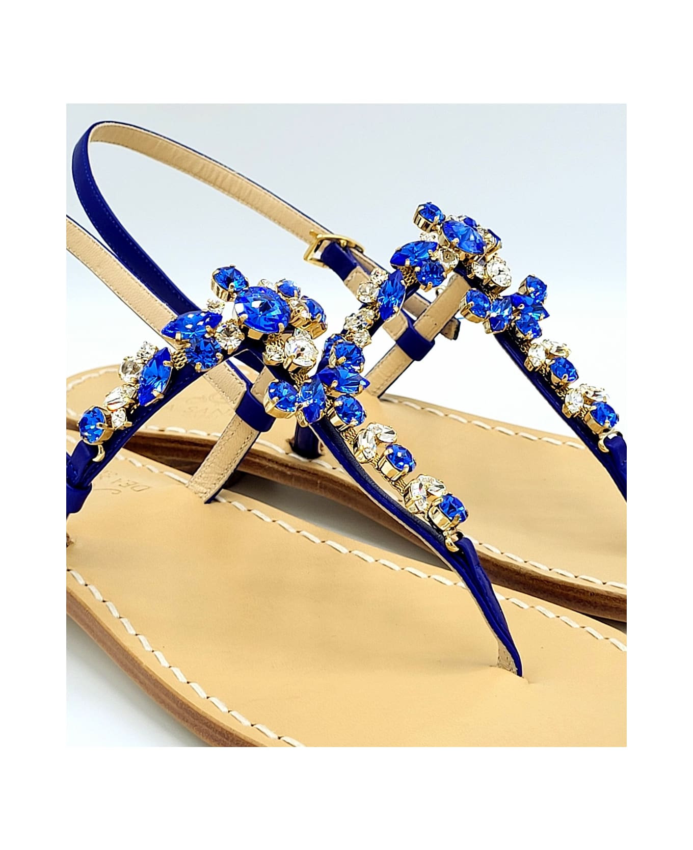 Dea Sandals Scopolo Jewel Sandals Sapphire Blue - blue, sapphire blue, crystal