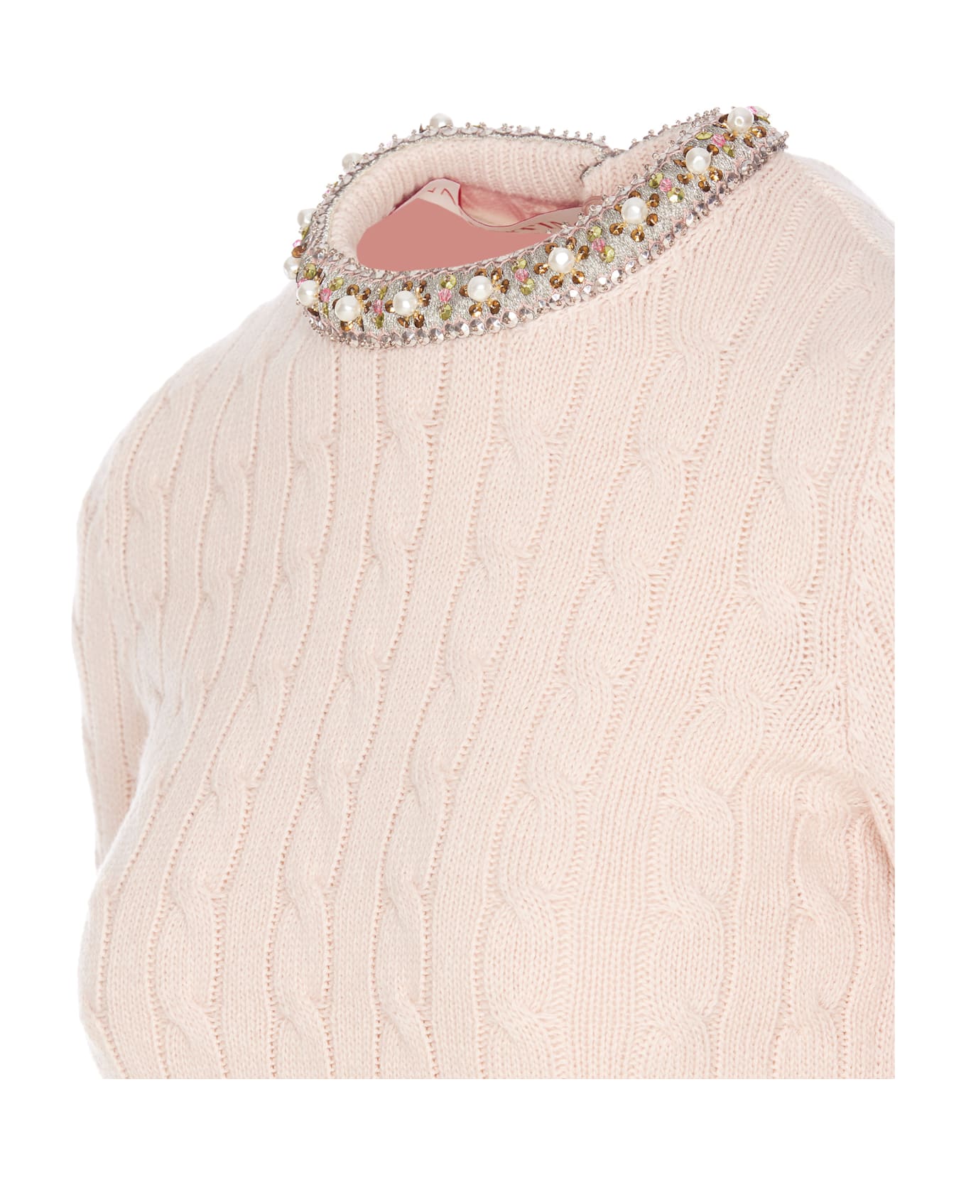 Valentino Garavani Embroidered Wool Sweater - Pink