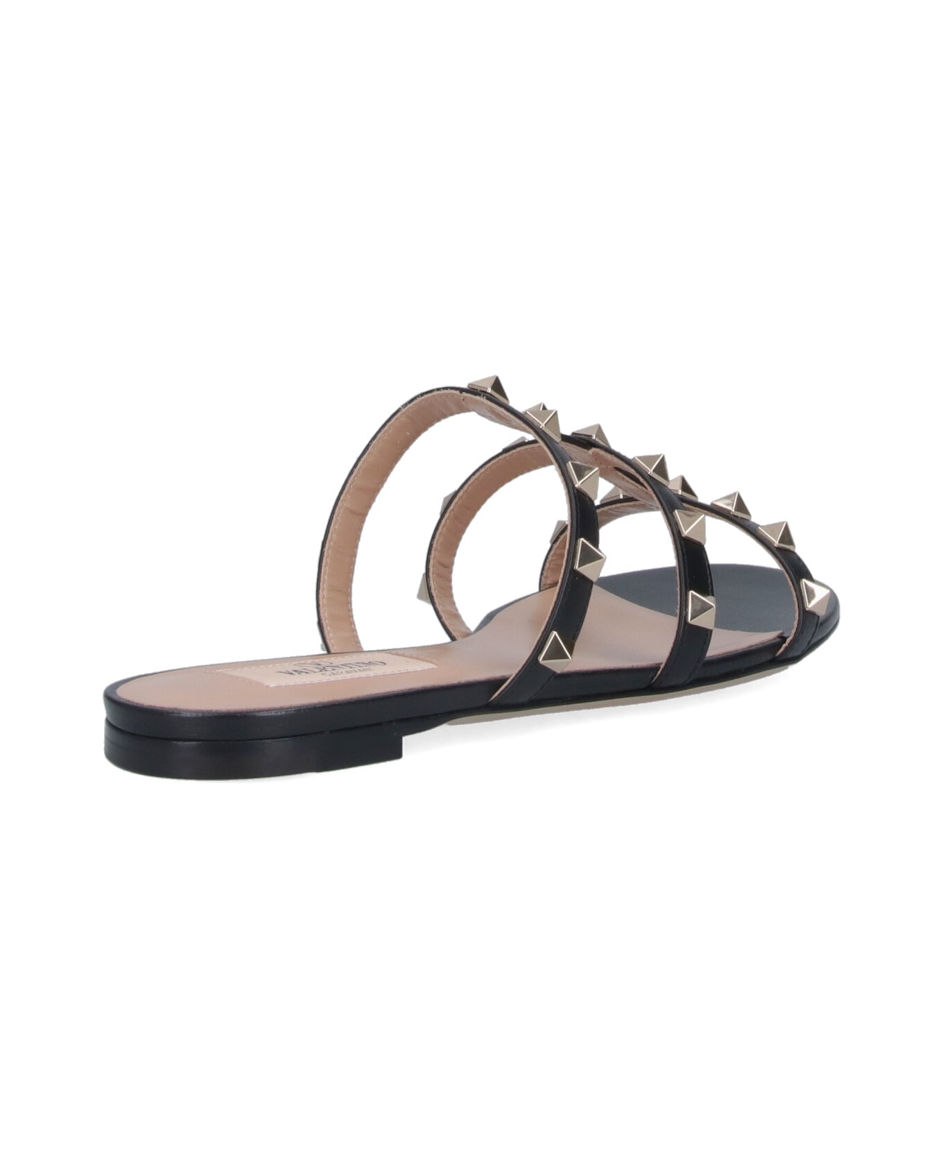 Valentino Garavani "rockstud" Slide Sandals - Black  