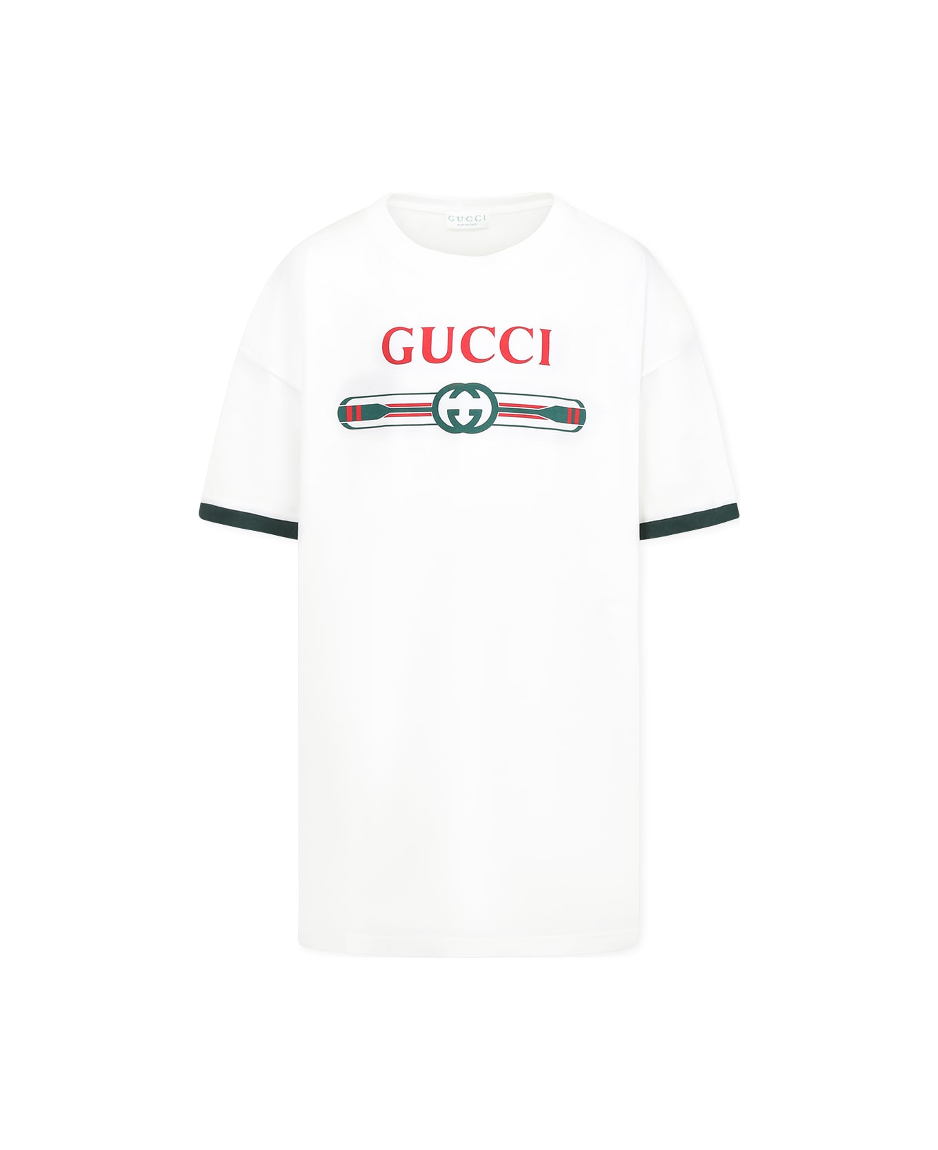 Gucci White T-shirt For Boy With Logo - White