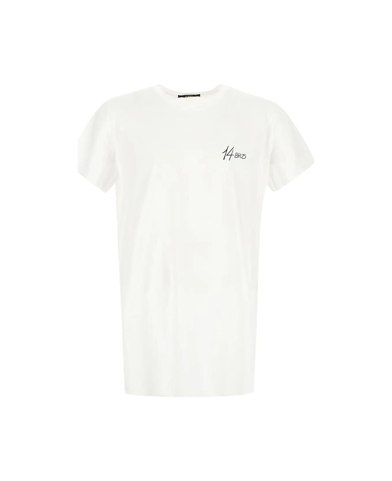 14 Bros Logo T-shirt - White シャツ