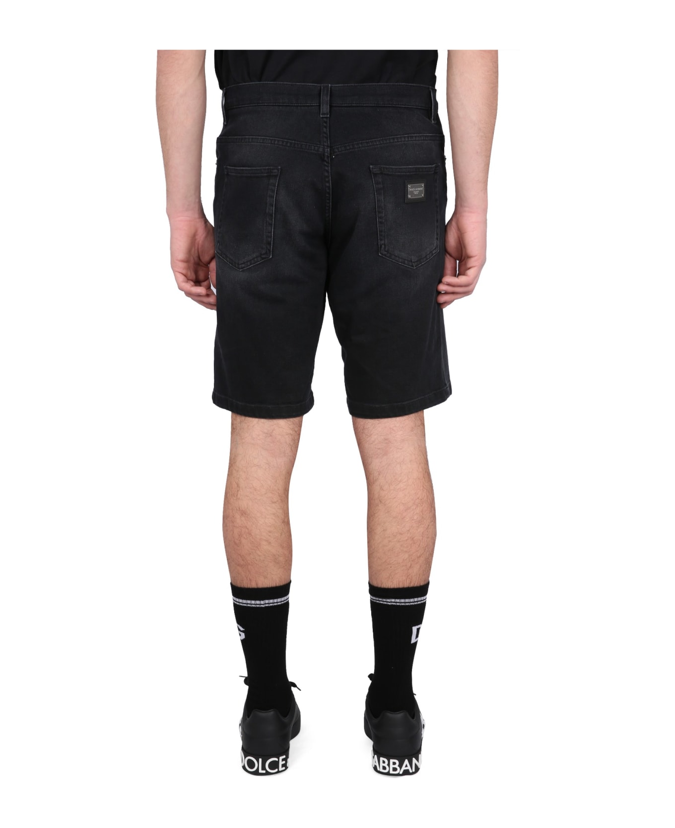 Dolce & Gabbana Denim Bermuda Shorts - Black