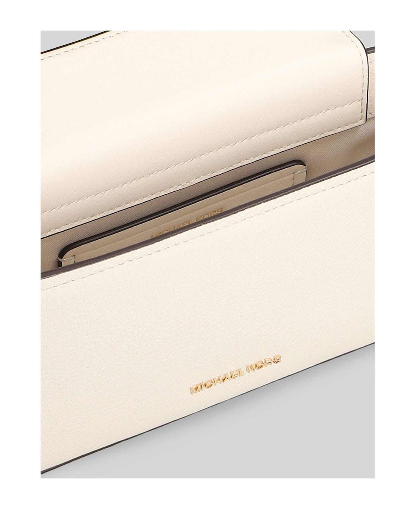 Michael Kors Bryant Shoulder Bag In Beige Leather - beige