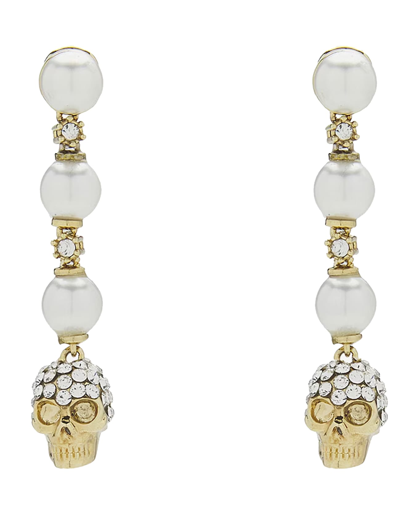 Alexander McQueen Skull And Pearl Earrings