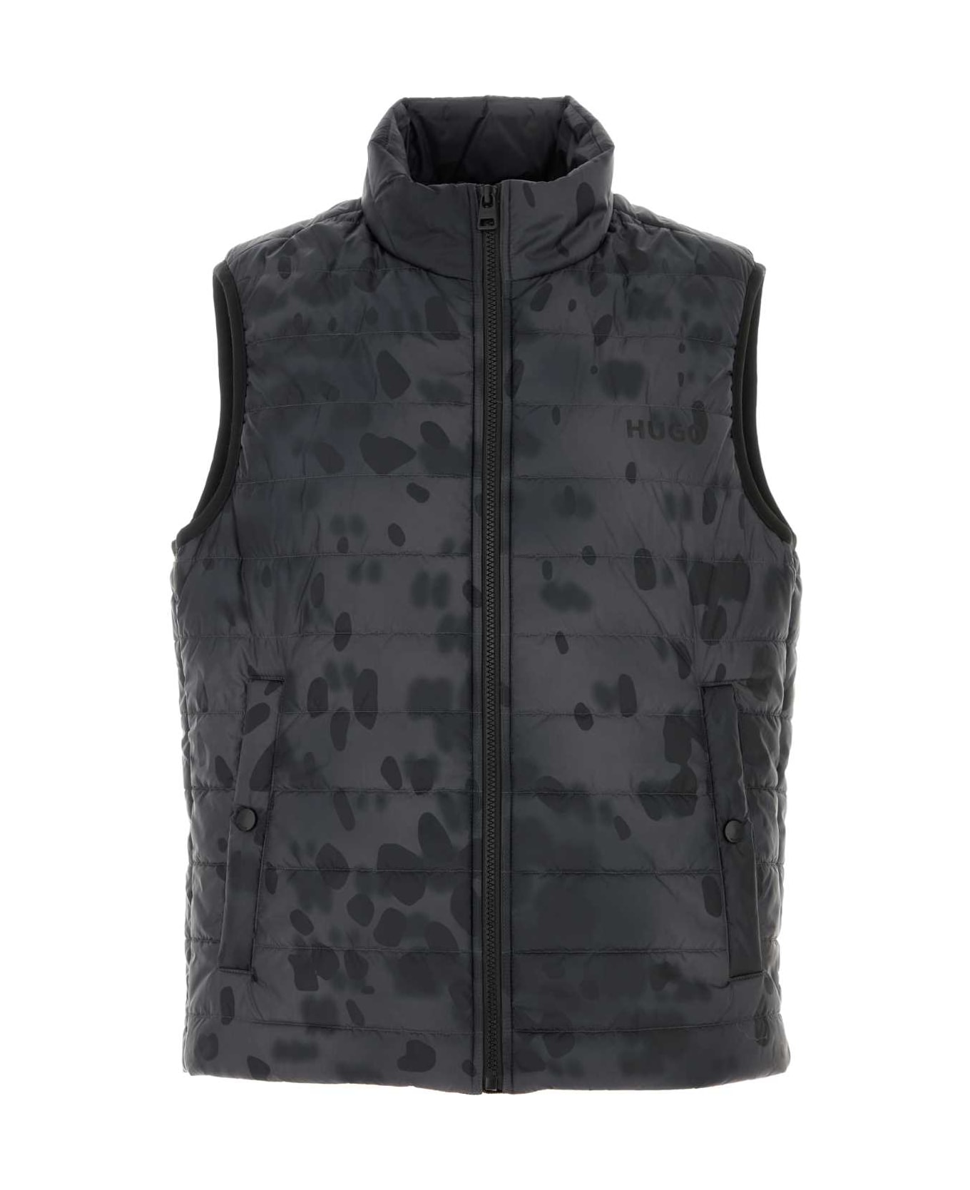 Hugo Boss Printed Nylon Sleeveless Jacket - DARKGREY