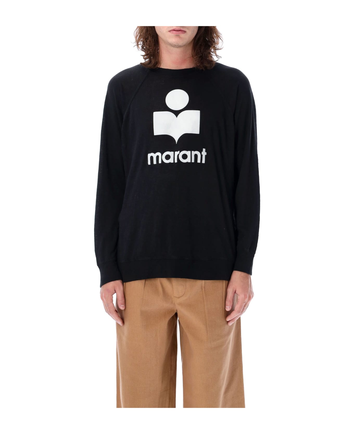 Isabel Marant Kieffer Long Sleeve Logo T-shirt - BLACK