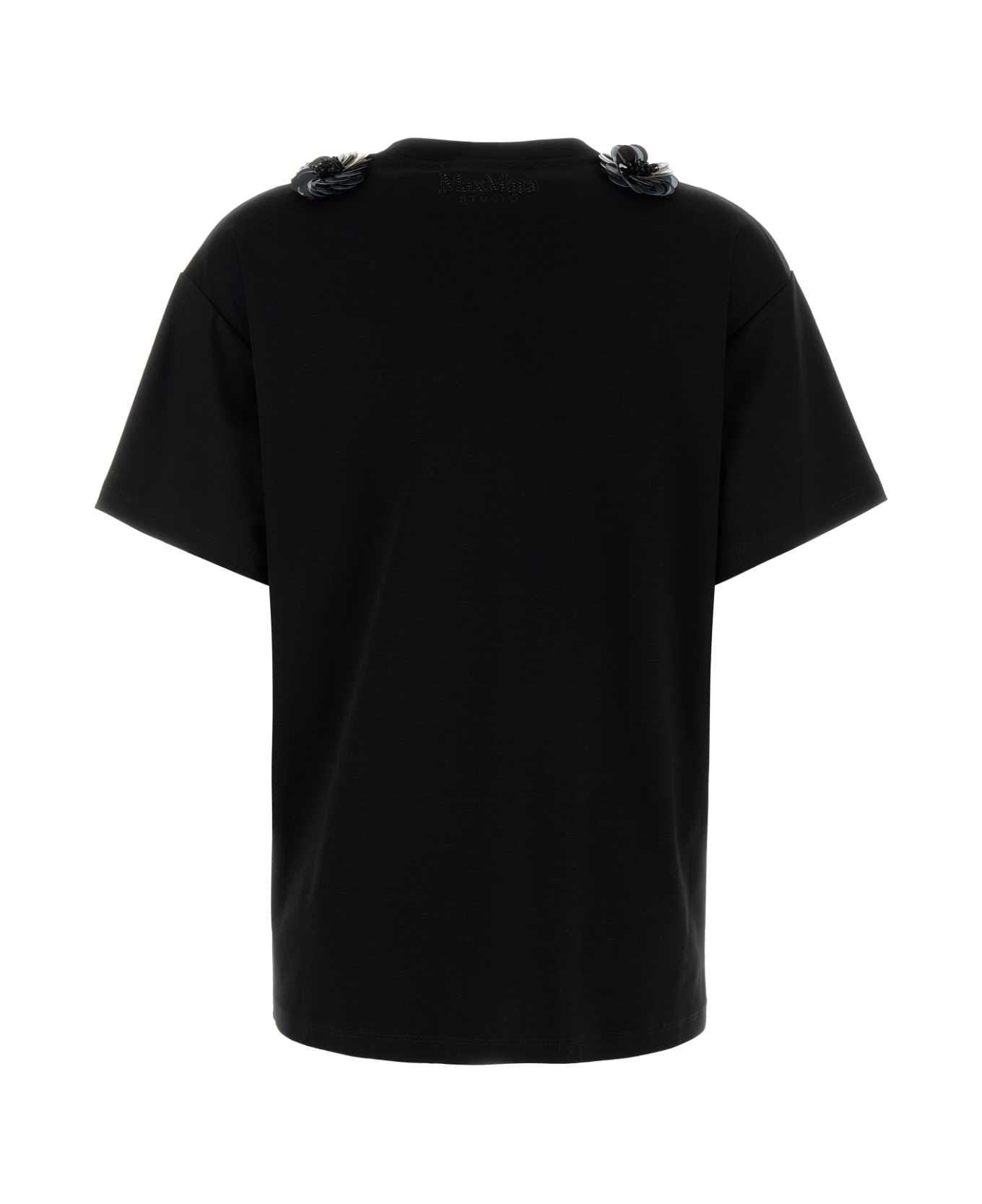 Max Mara Studio Black Jersey Gennaio T-shirt - NERO