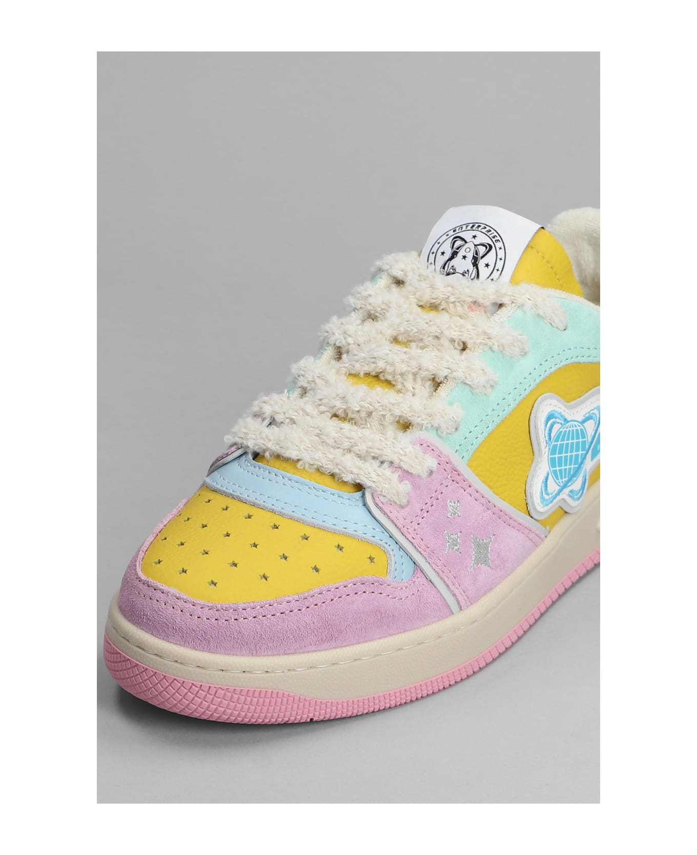 Enterprise Japan Sneakers In Rose-pink Suede And Leather - YELLOW/BLUE