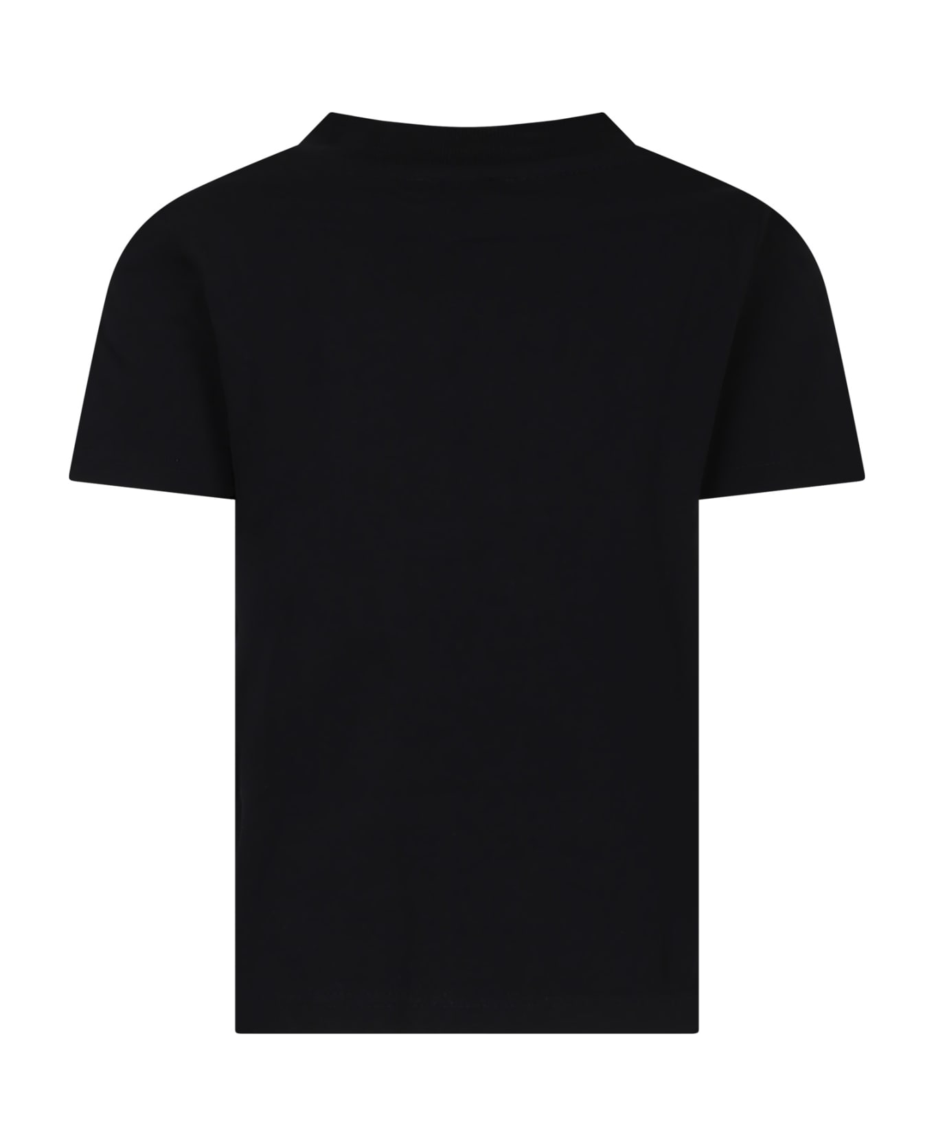 Givenchy Black T-shirt For Boy With Denim Logo - Black Tシャツ＆ポロシャツ