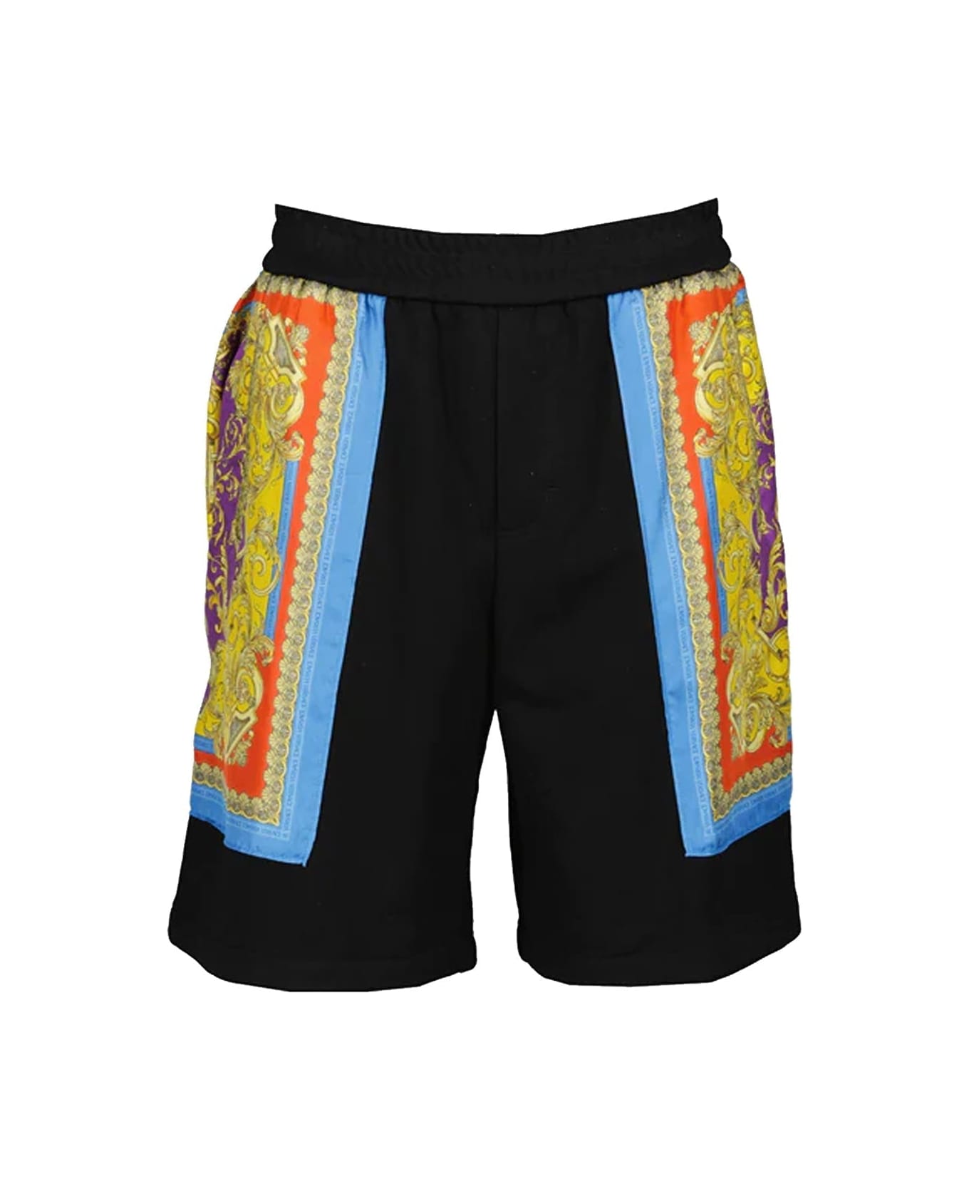 Versace Barocco Goddess Night Print Shorts - Black
