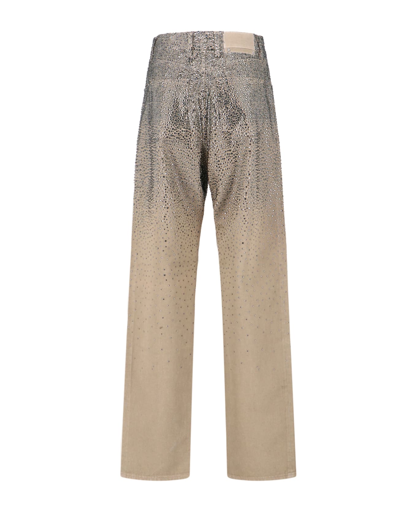 Golden Goose Straight Jeans With Rhinestones - Beige