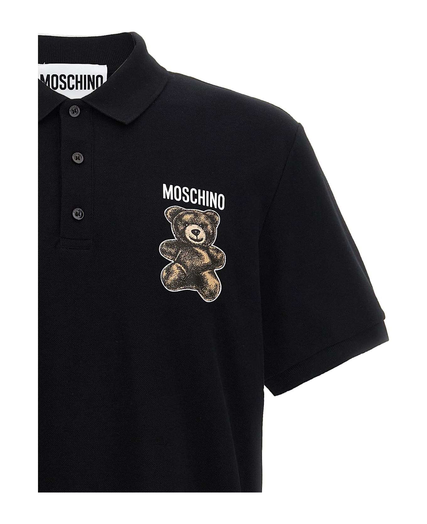 Moschino 'teddy' Polo Shirt - Black