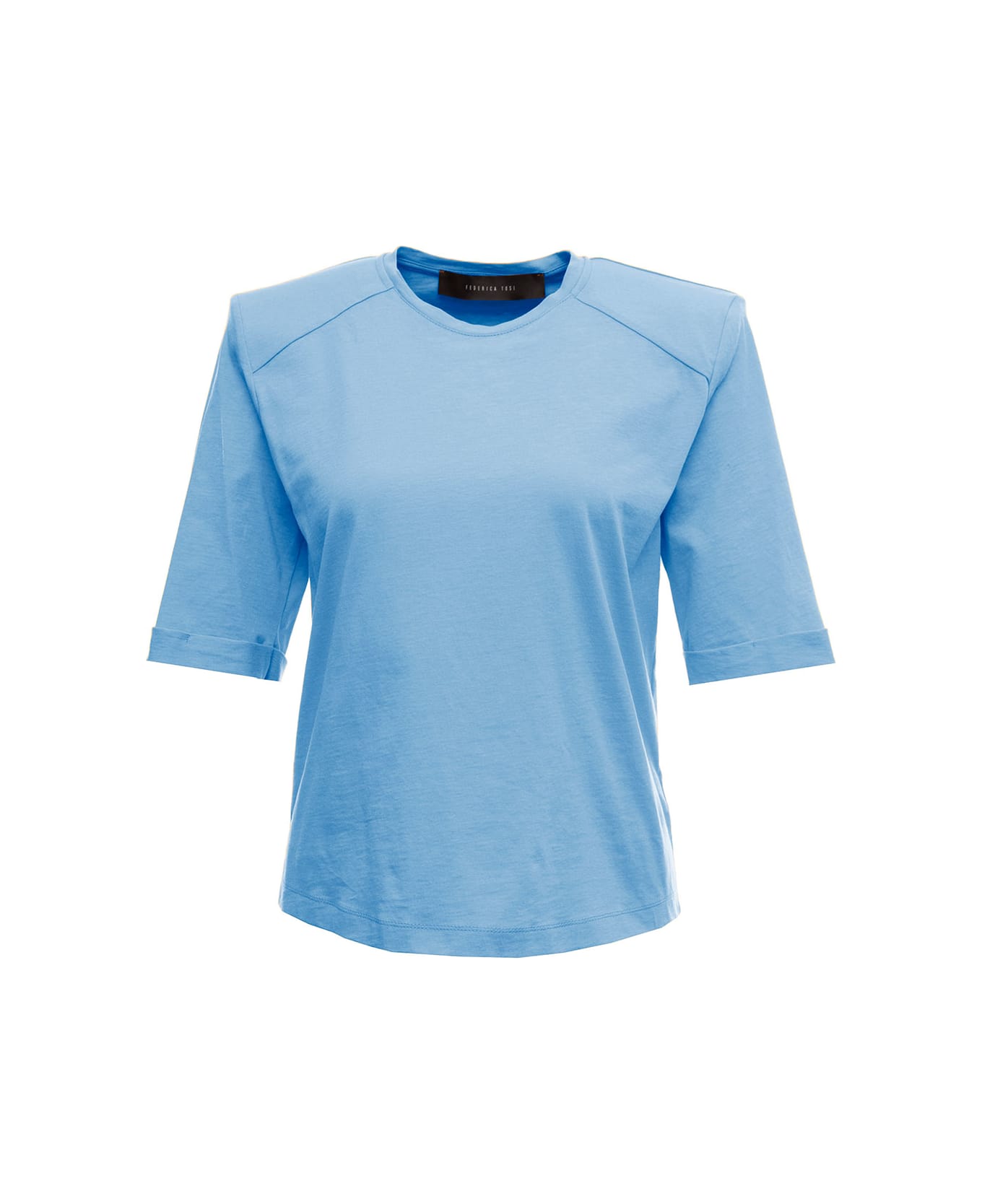 Federica Tosi Woman's Light  Blue Cotton T-shirt - Blu