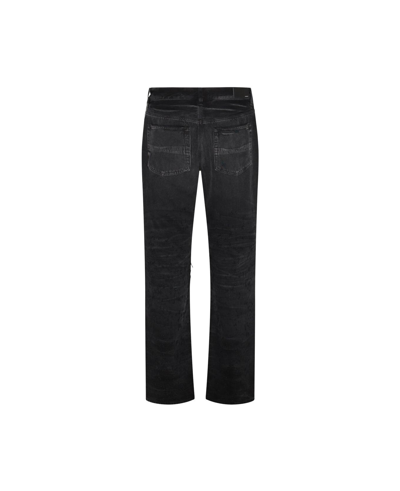 AMIRI Shotgun Distressed Straight Jeans - BLACK デニム
