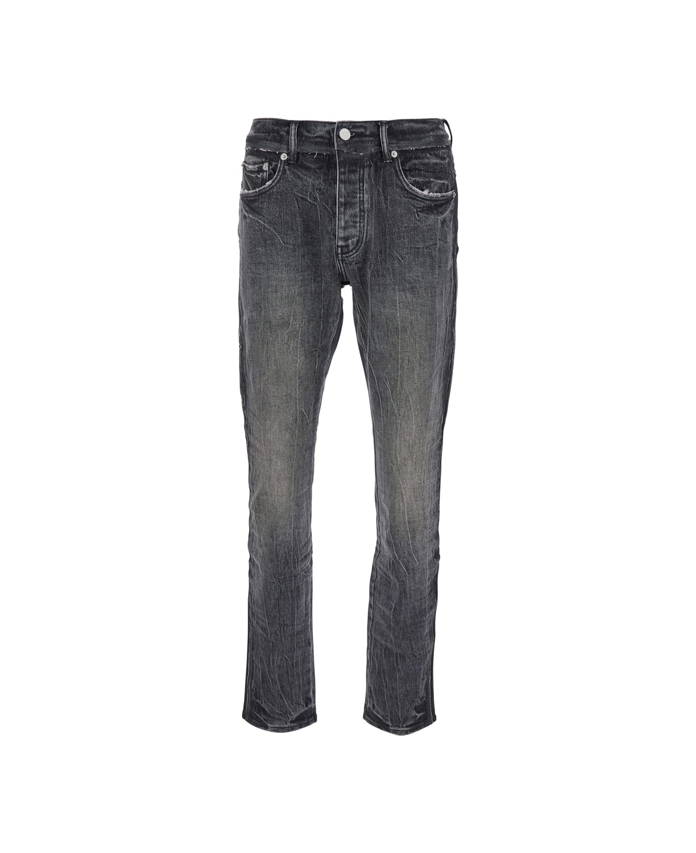 Purple Brand Black Skinny Faded Jeans In Denim Man - Black