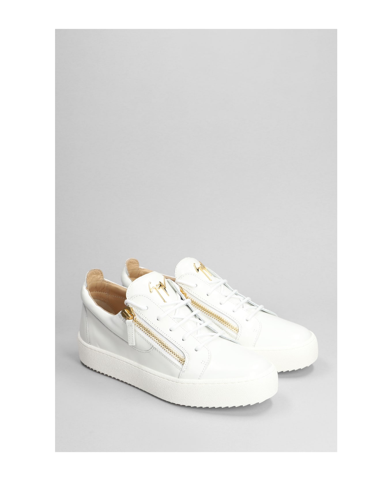Giuseppe Zanotti Frankie Sneakers In White Patent Leather - white