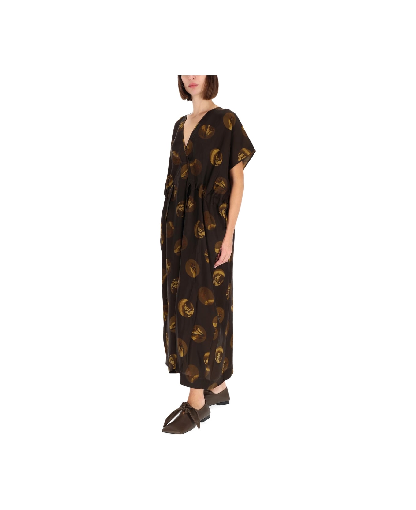 Uma Wang "acrid" Midi Dress - BROWN