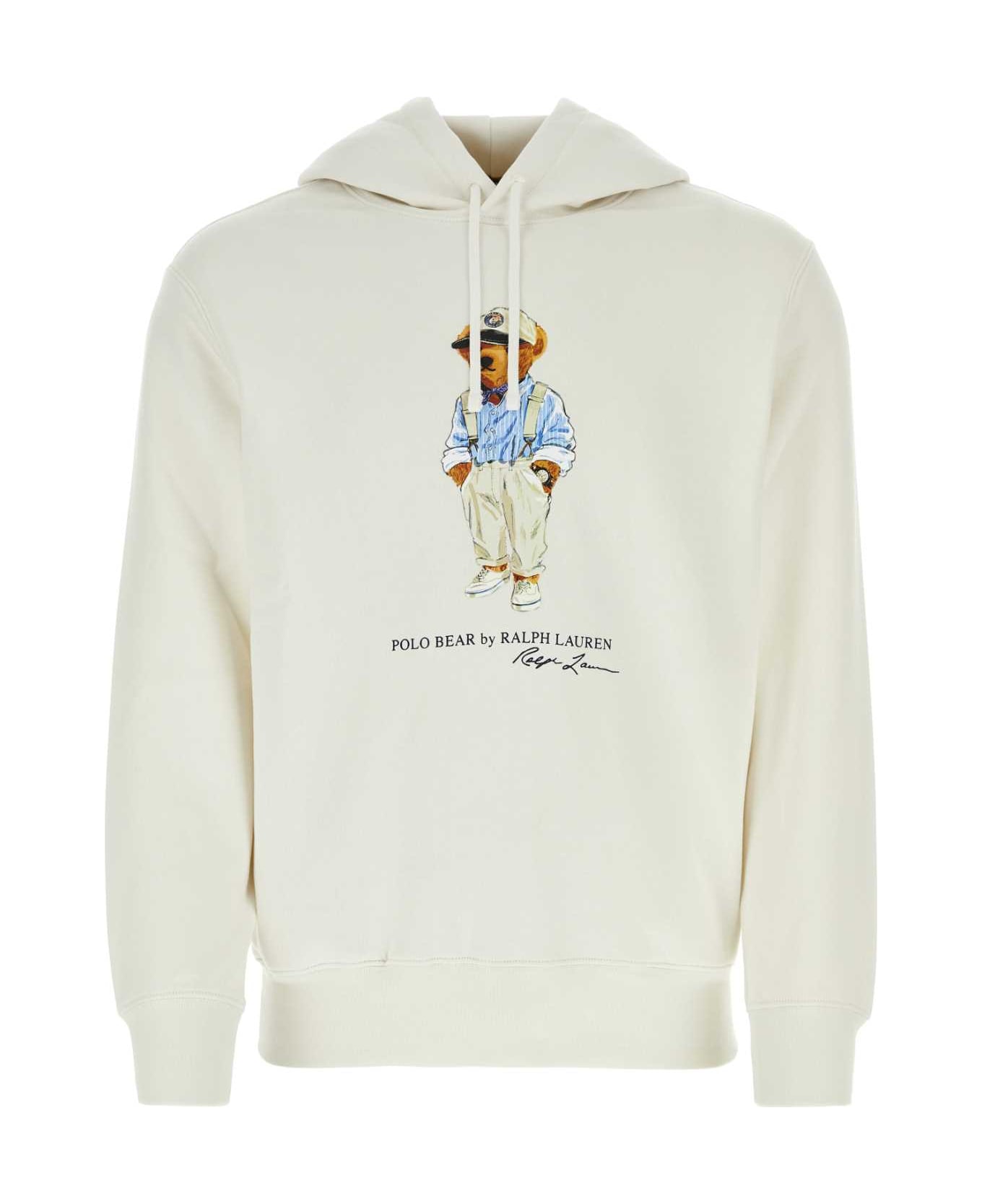 Polo Ralph Lauren Ivory Cotton Blend Sweatshirt - DECKWISHWHTHMGWYBEAR