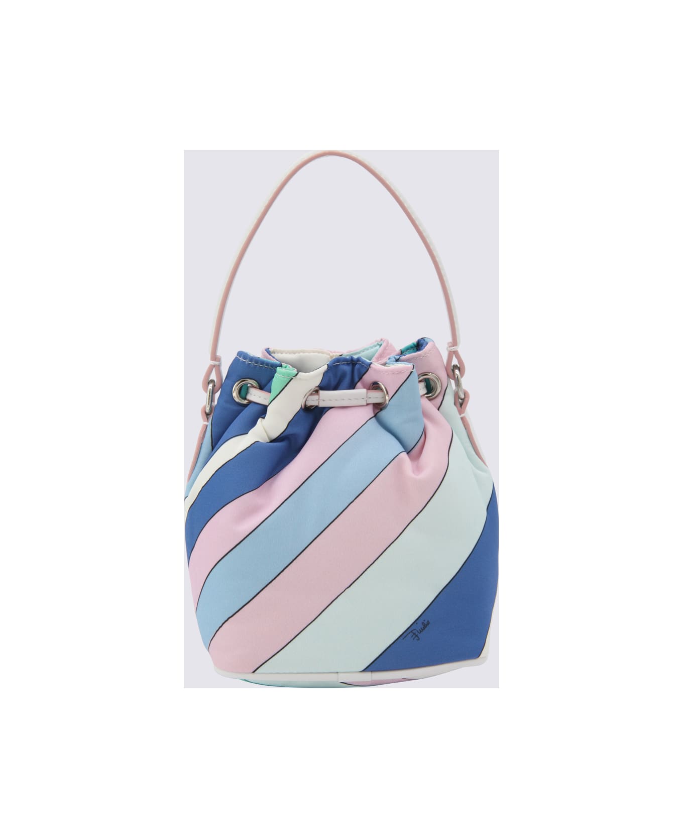 Pucci Multicolor Yummy Bucket Bag - CELESTE/BIANCO