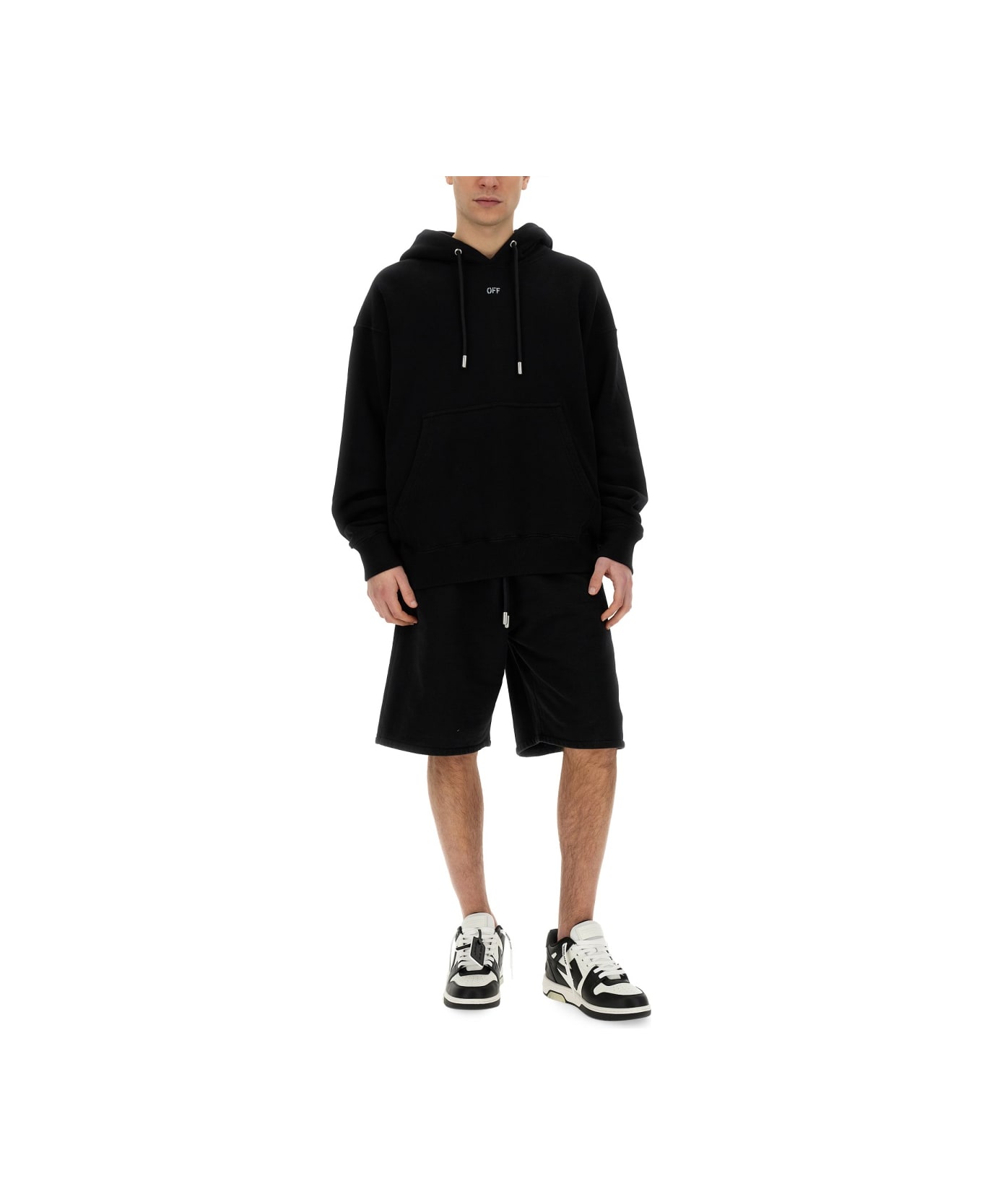 Off-White Bermuda With Logo - BLACK