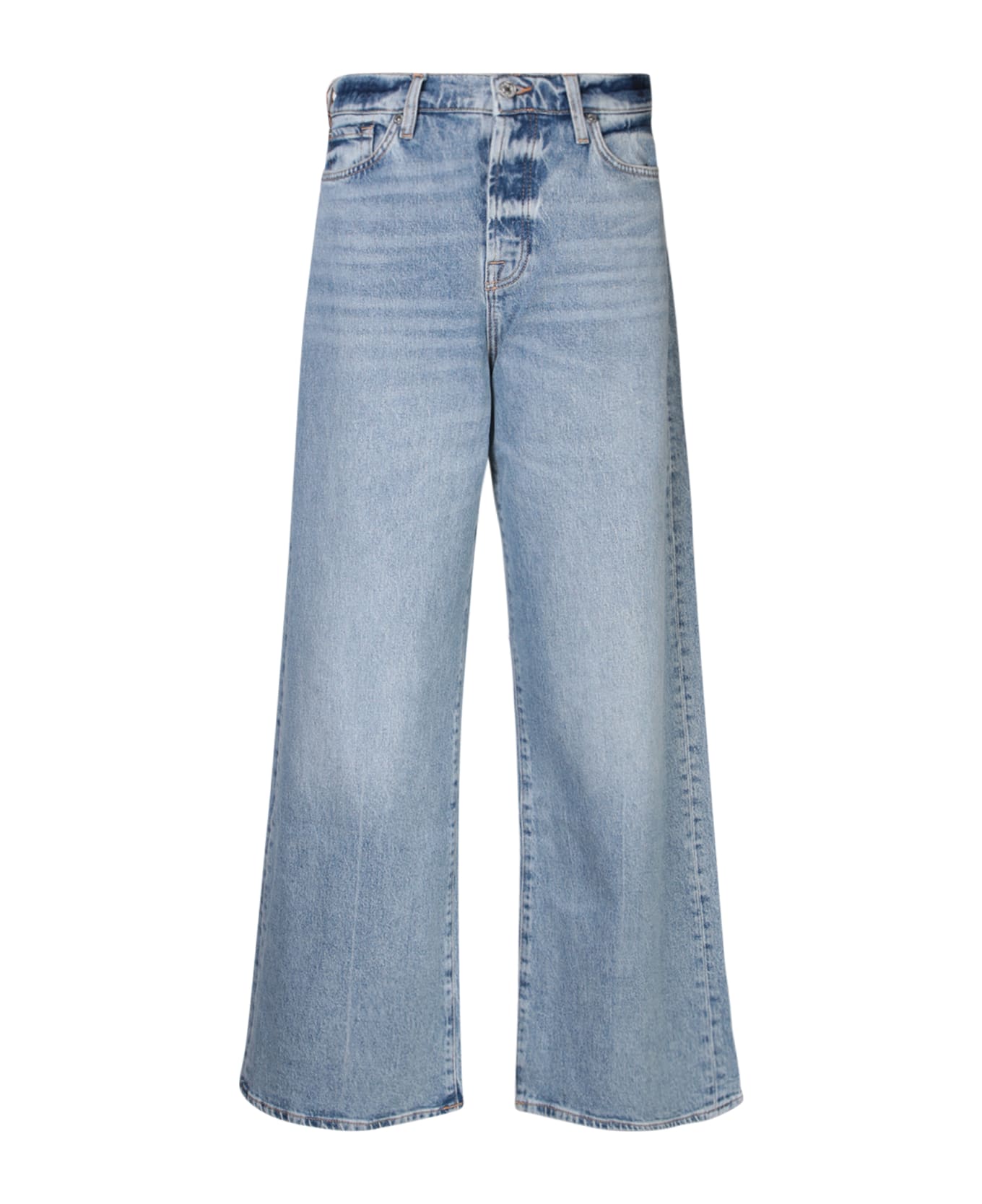 7 For All Mankind Zoey Wide Leg Light Blue Jeans - Blue デニム