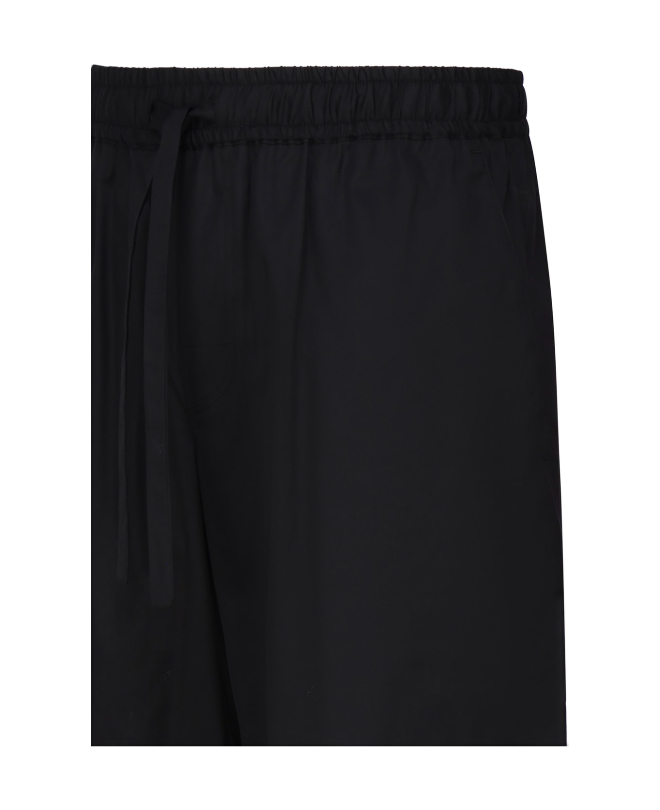 Dolce & Gabbana Cotton Jogging Shorts With Logo Plaque - Black