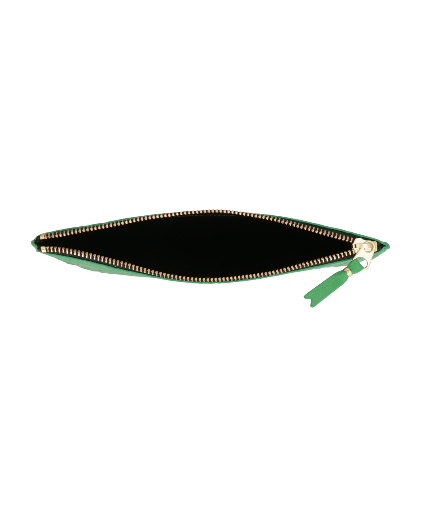 Comme des Garçons Wallet Leather Flat Pouch - green クラッチバッグ