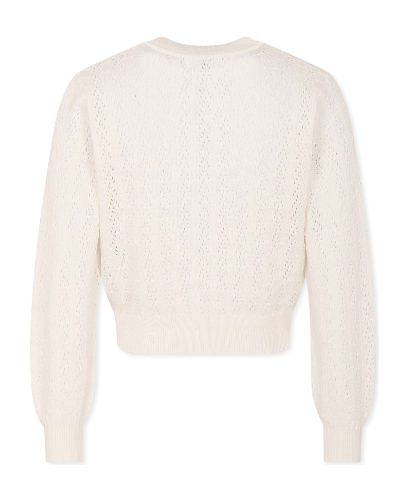 Molo White Cardigan For Girl - White