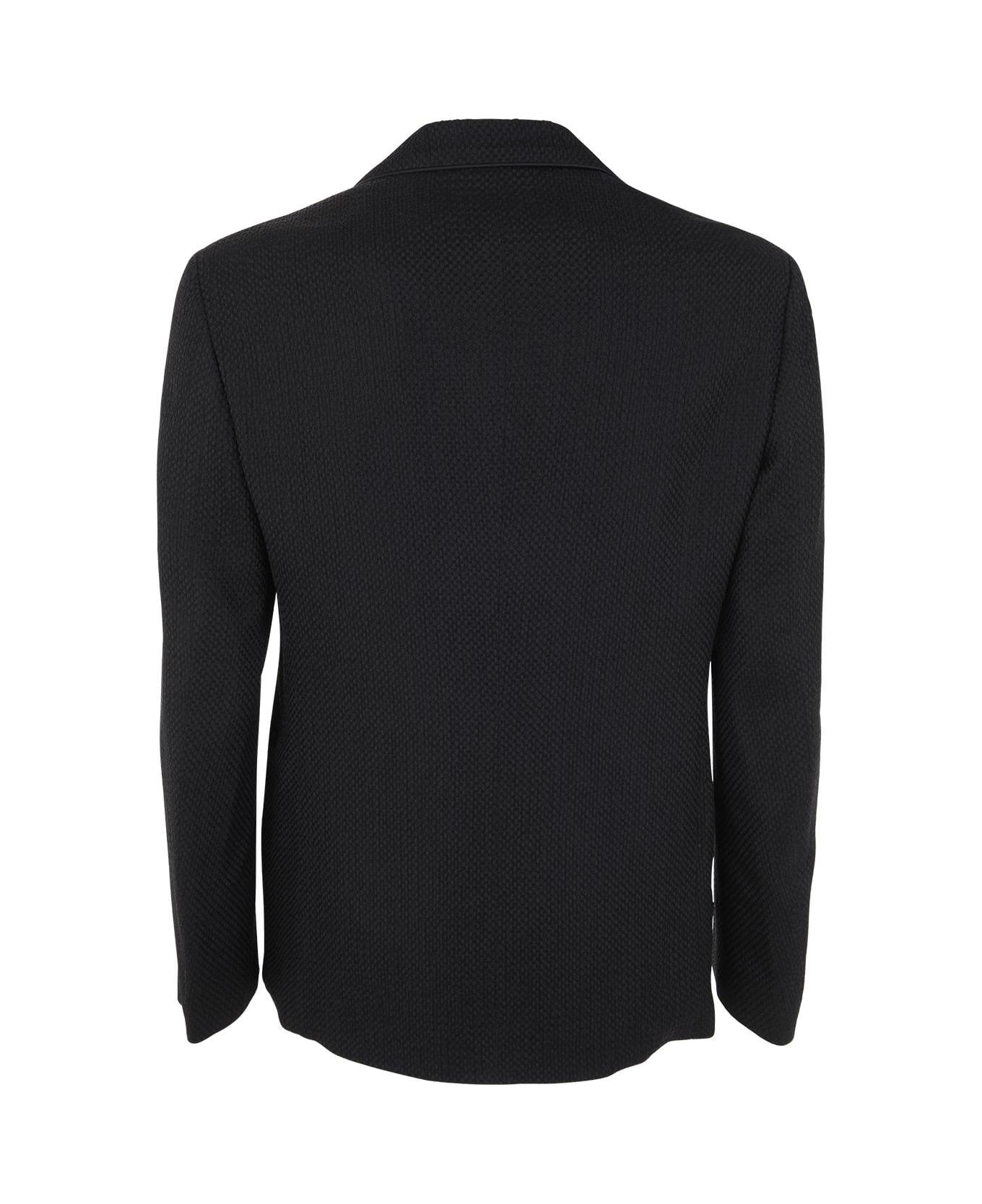 Giorgio Armani Long Sleeved Single Breasted Blazer - Black