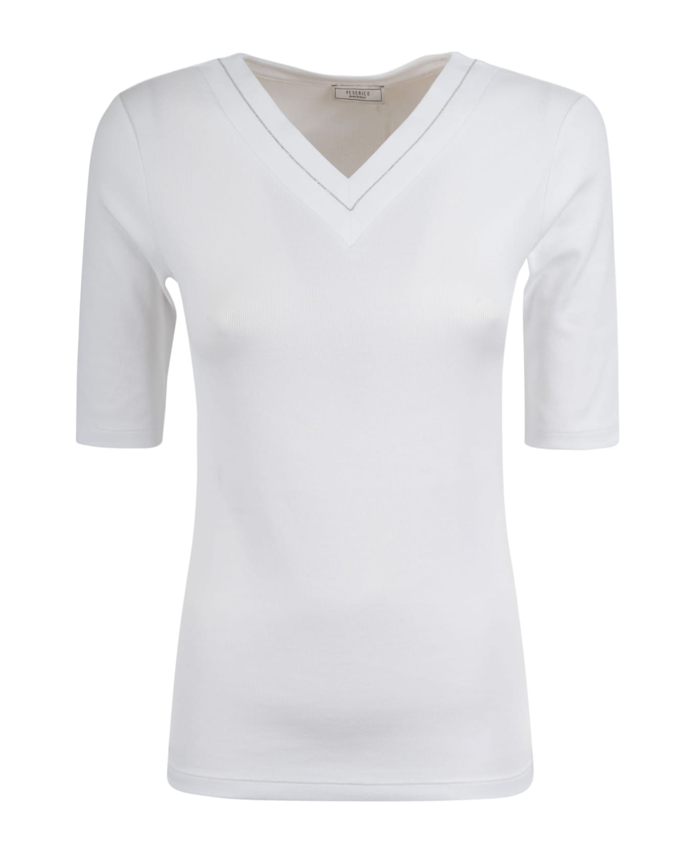 Peserico V-neck Short-sleeved T-shirt - A