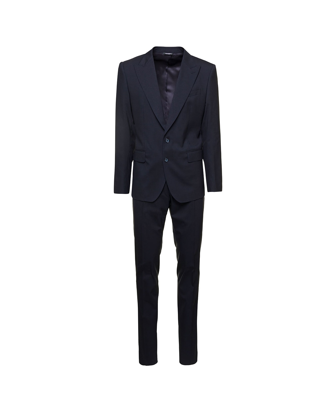 Dolce & Gabbana Blue Essential Suitblazer And Trousers Wei In Wool Man - Blu