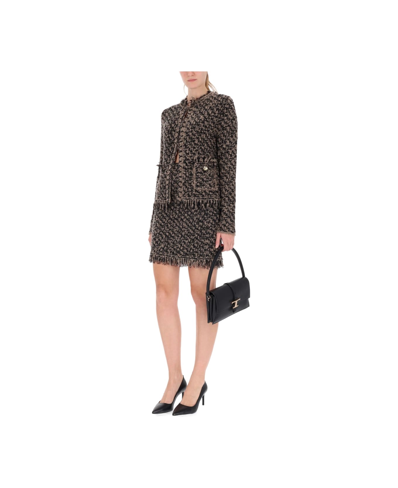 Fabiana Filippi Tweed And Sequin Jacket - BROWN