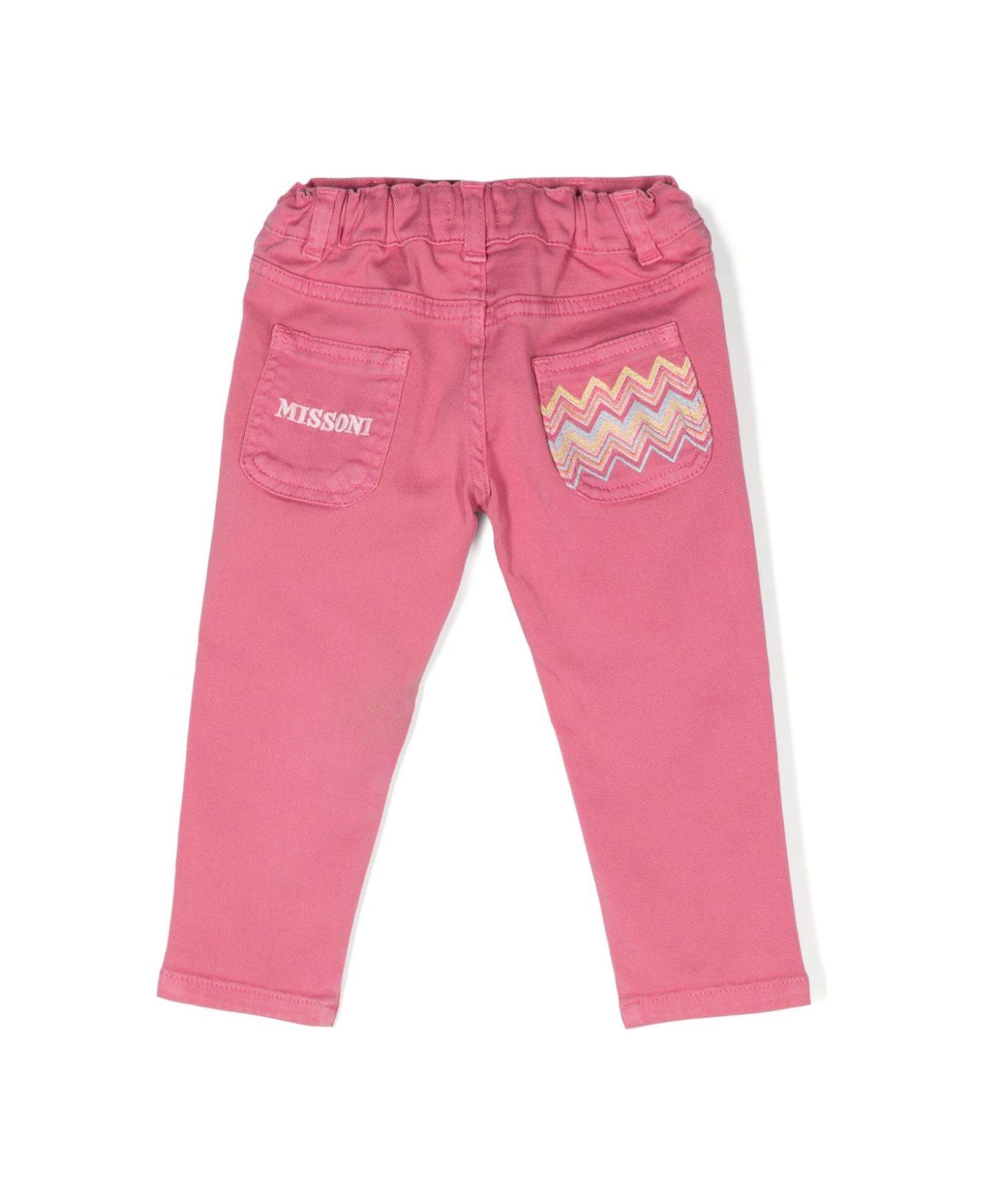 Missoni Kids Jeans Con Logo - Fucsia