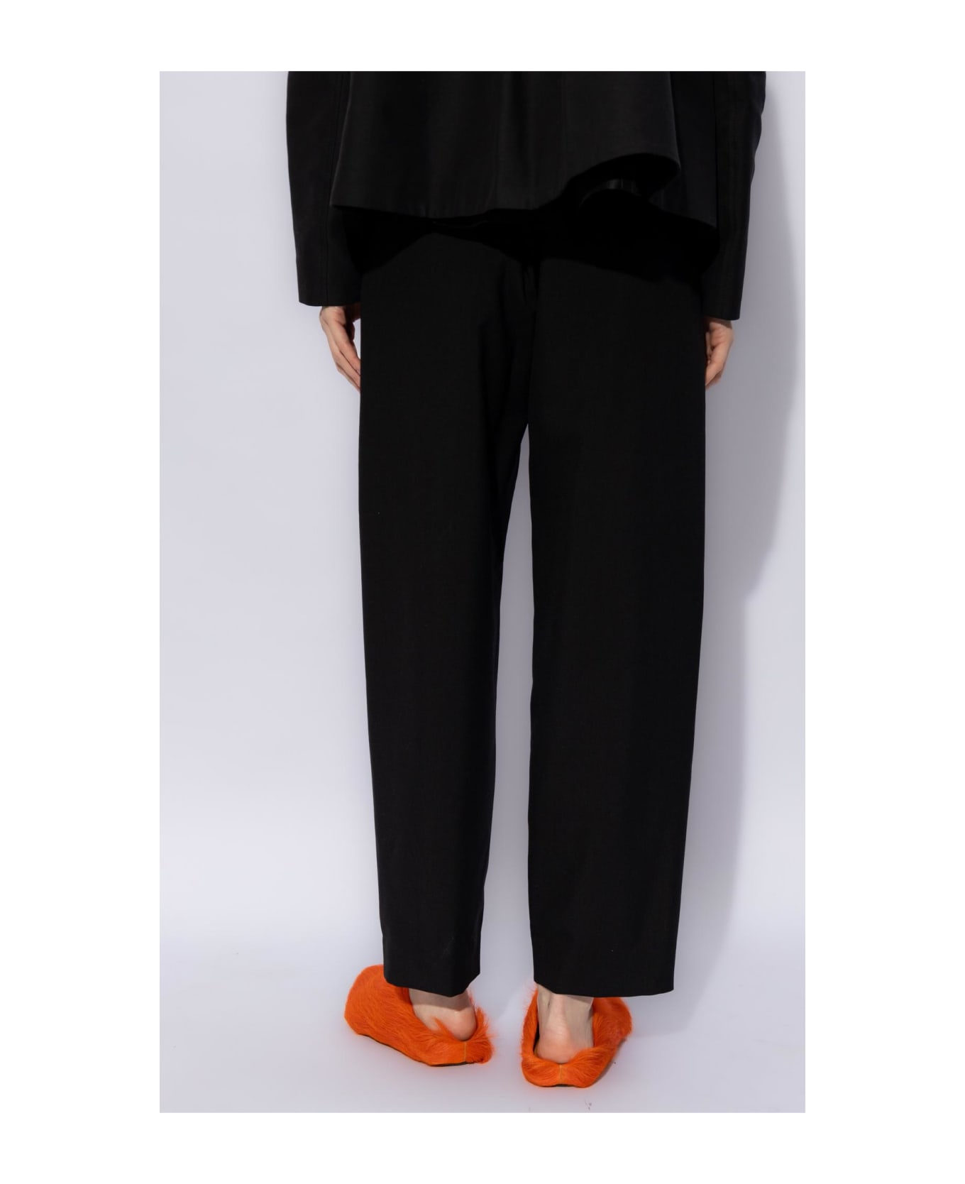 Marni Loose-fitting Trousers In Wool - Black ボトムス