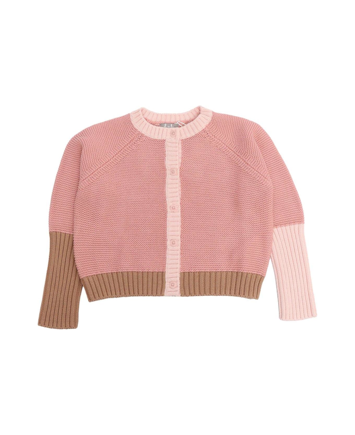 Il Gufo Long Sleeved Knitted Cardigan - Rosa