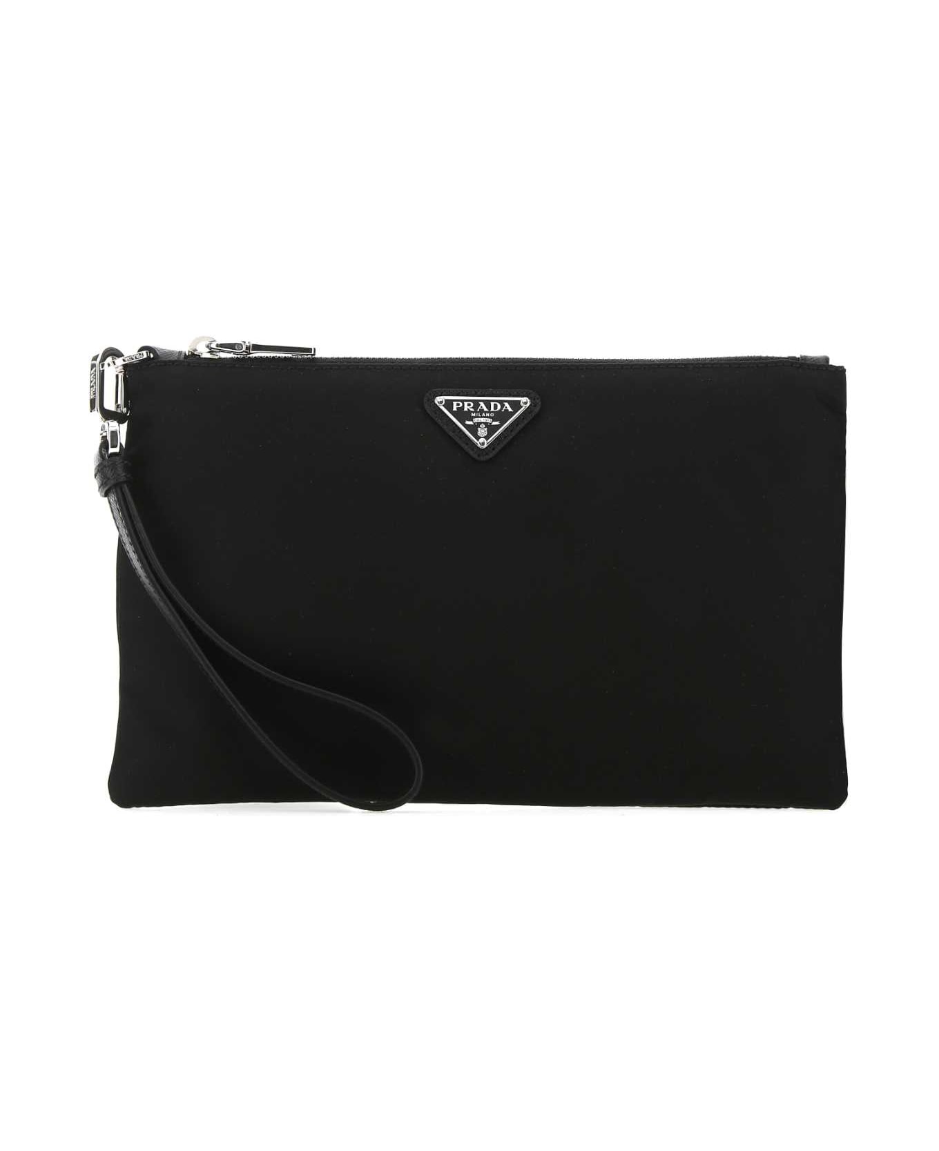 Prada Black Re-nylon Clutch - Nero