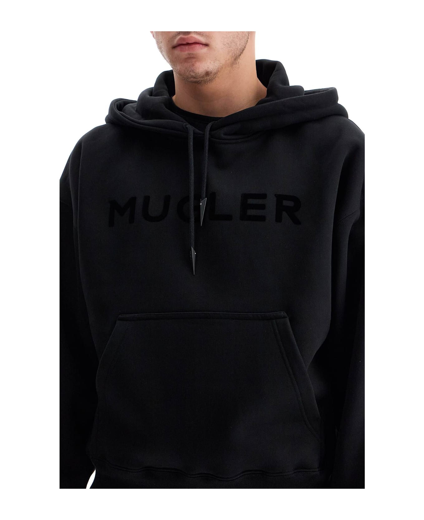 Mugler Fleece Sweatshirt With - BLACK (Black)