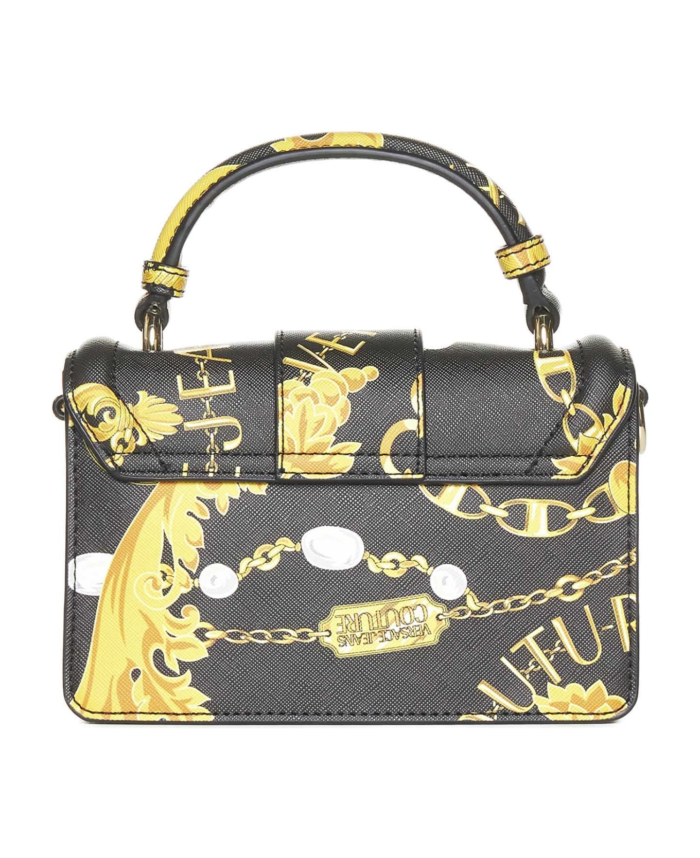 Versace Jeans Couture Chain Couture Handbag - Black gold