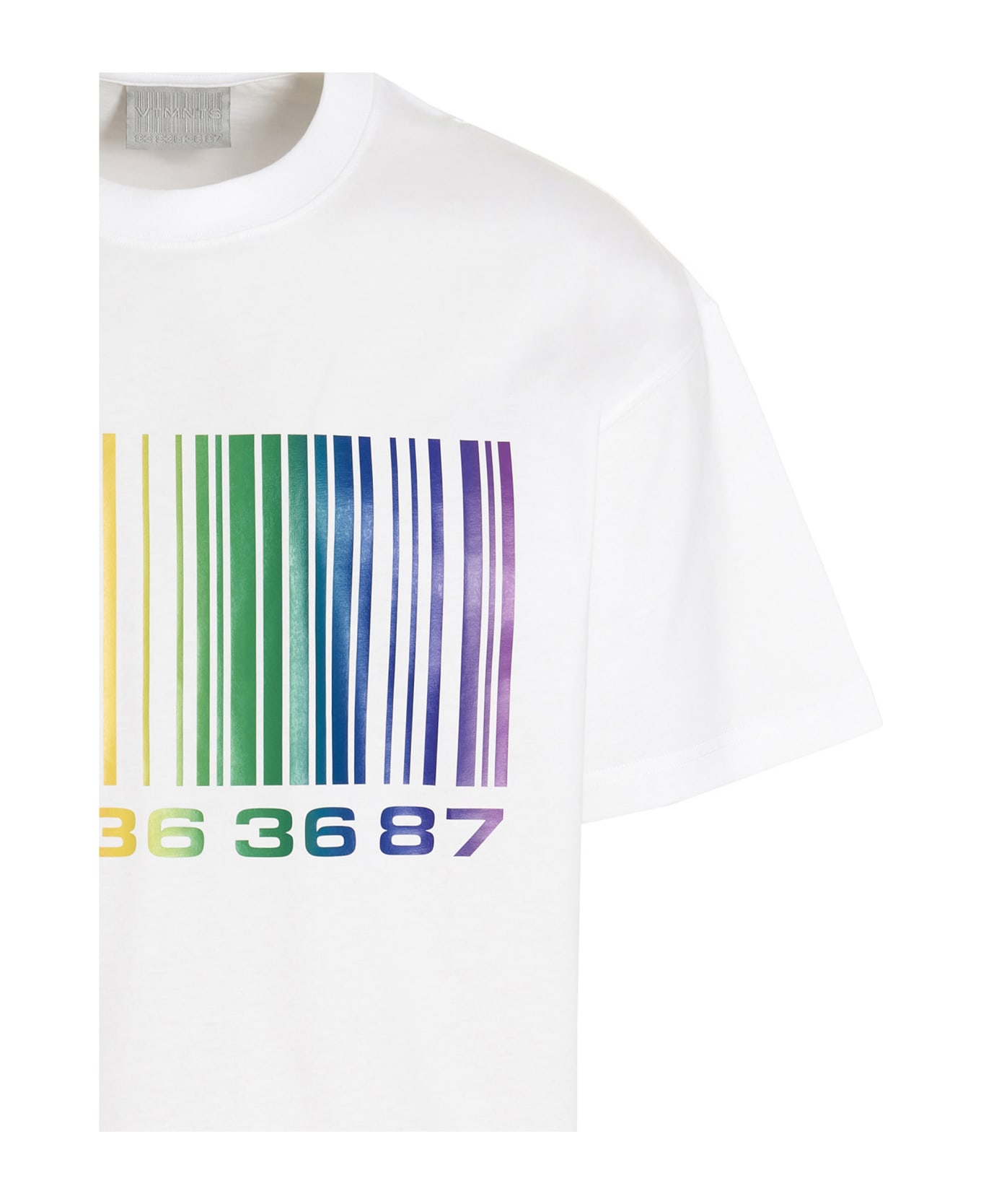 VTMNTS Big Barcode T-shirt - White Rainbow