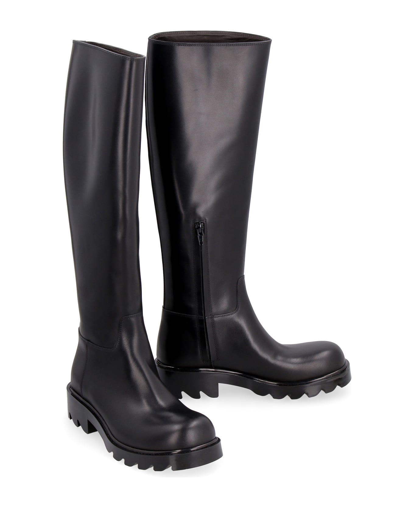 Bottega Veneta Strut Leather Boots - Black