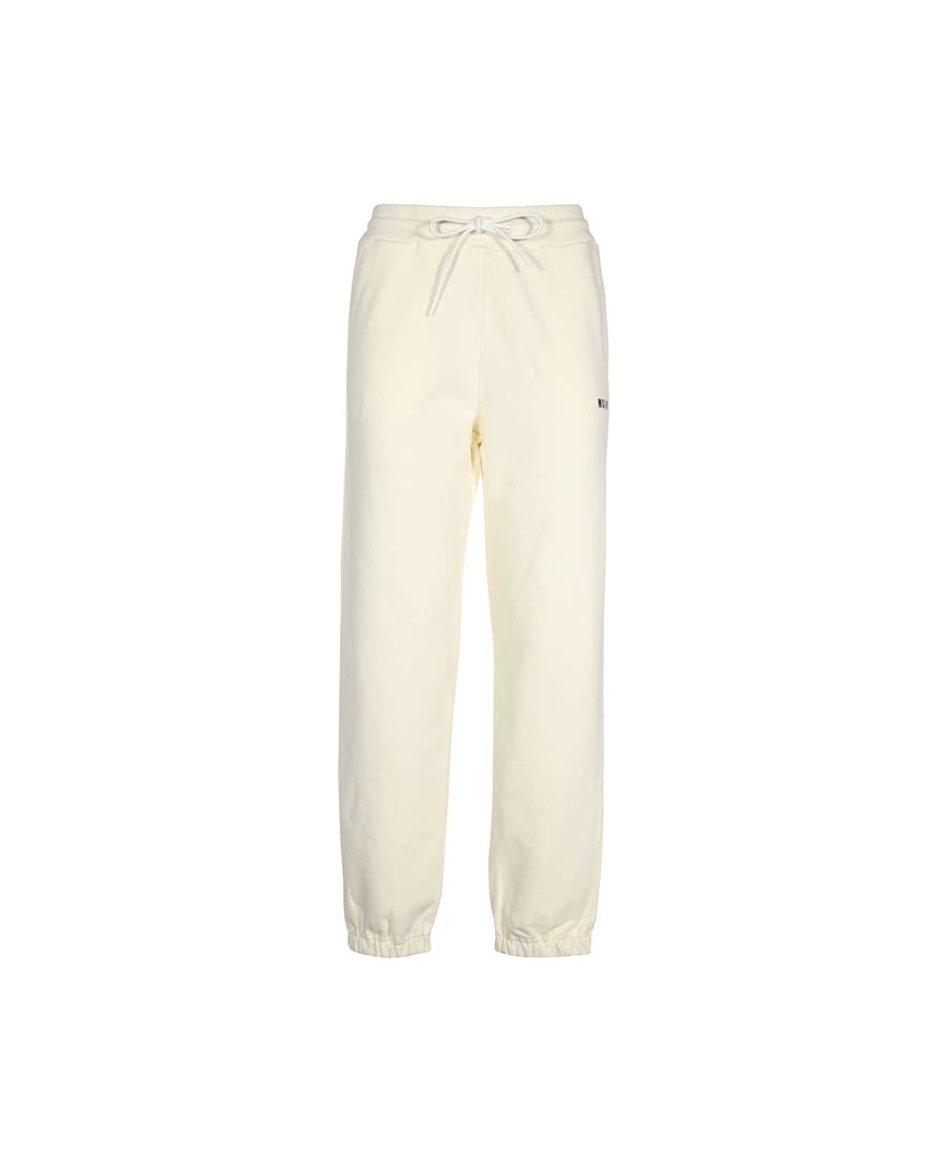 MSGM Logo Print Sweatpants - Ivory