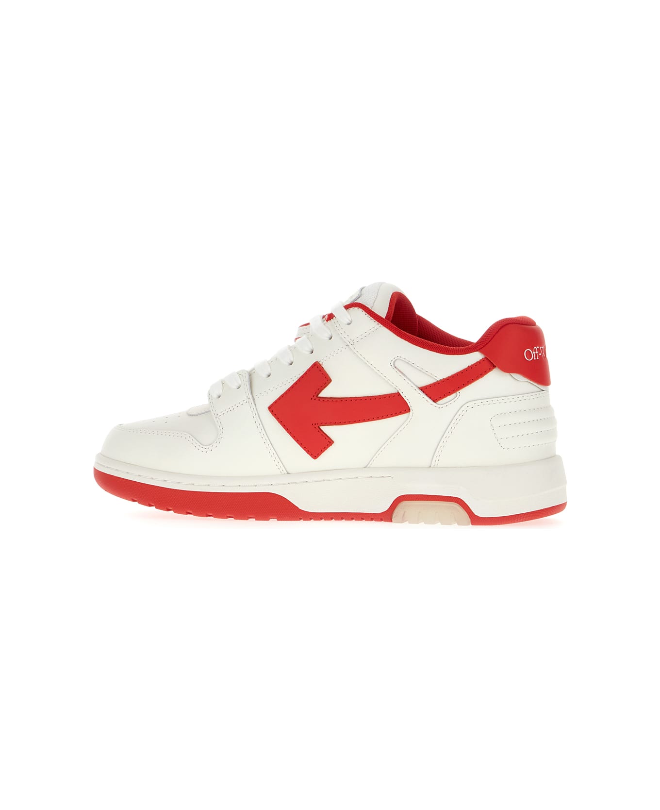 Off-White Two-tone Leather And Polyester Out Off Office Sneakers - WHITE RED