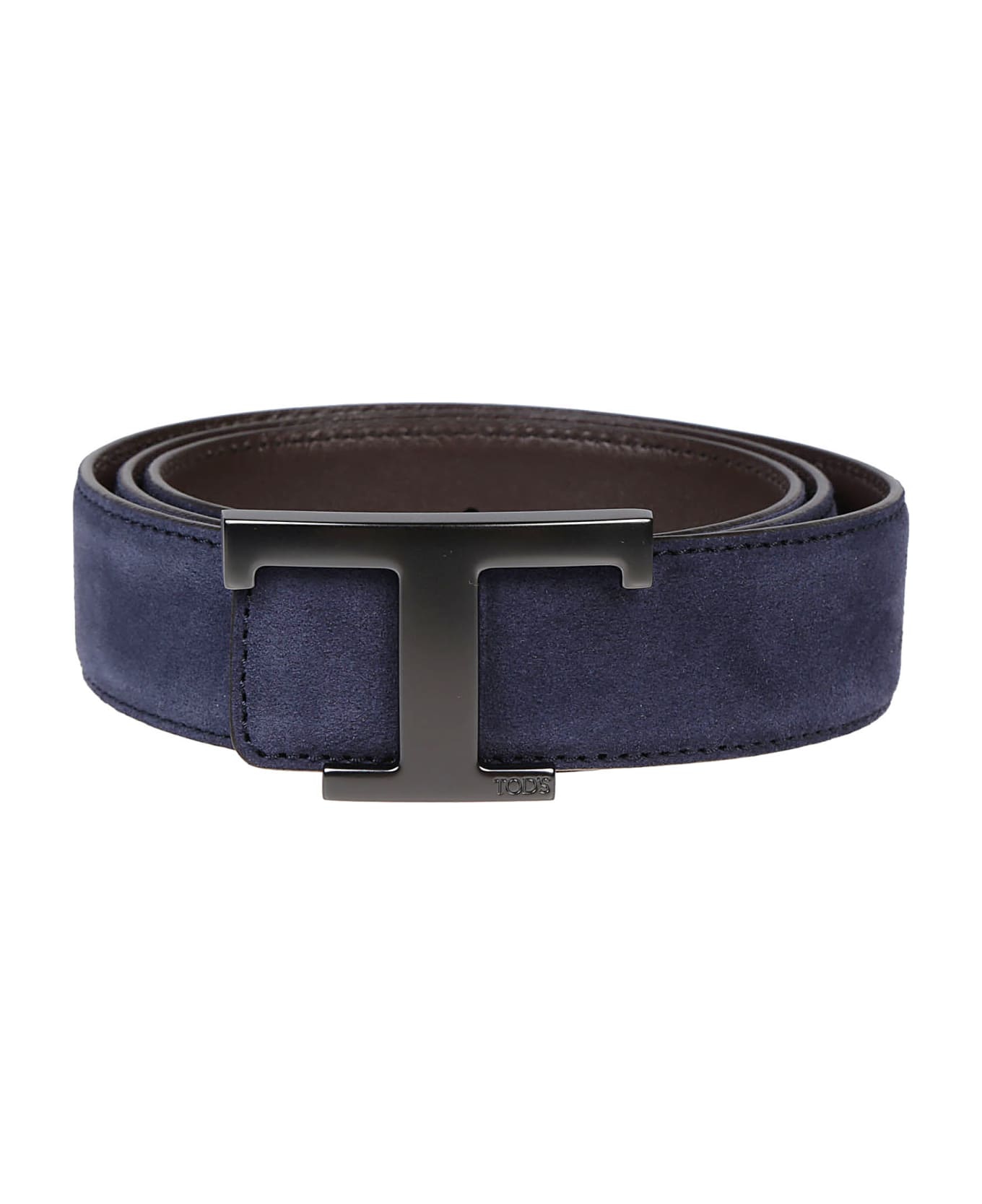 Tod's T Timeless Buckled Reversible Belt - Rf Galassia Scuro/testa Moro