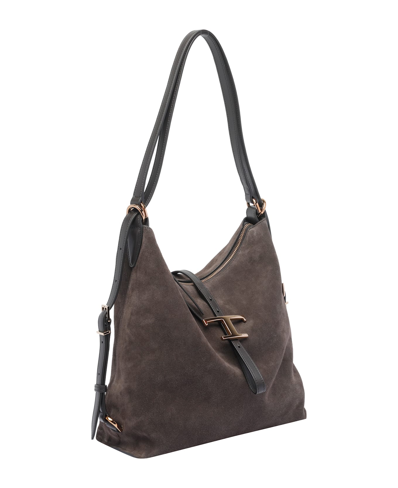 Tod
s T-timeless Suede Shoulder Bag - Brown
