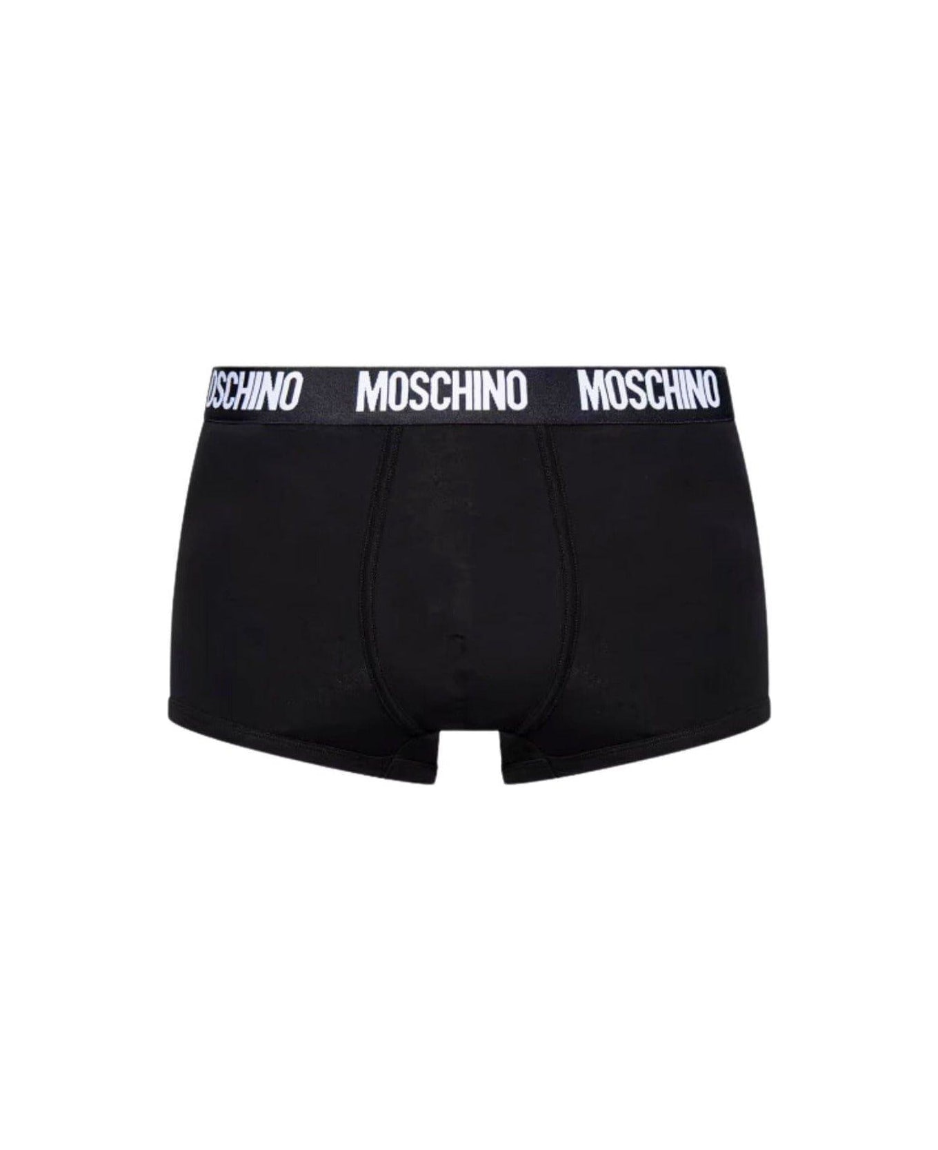 Moschino Logo Waistband Two Pack Boxers - BLACK
