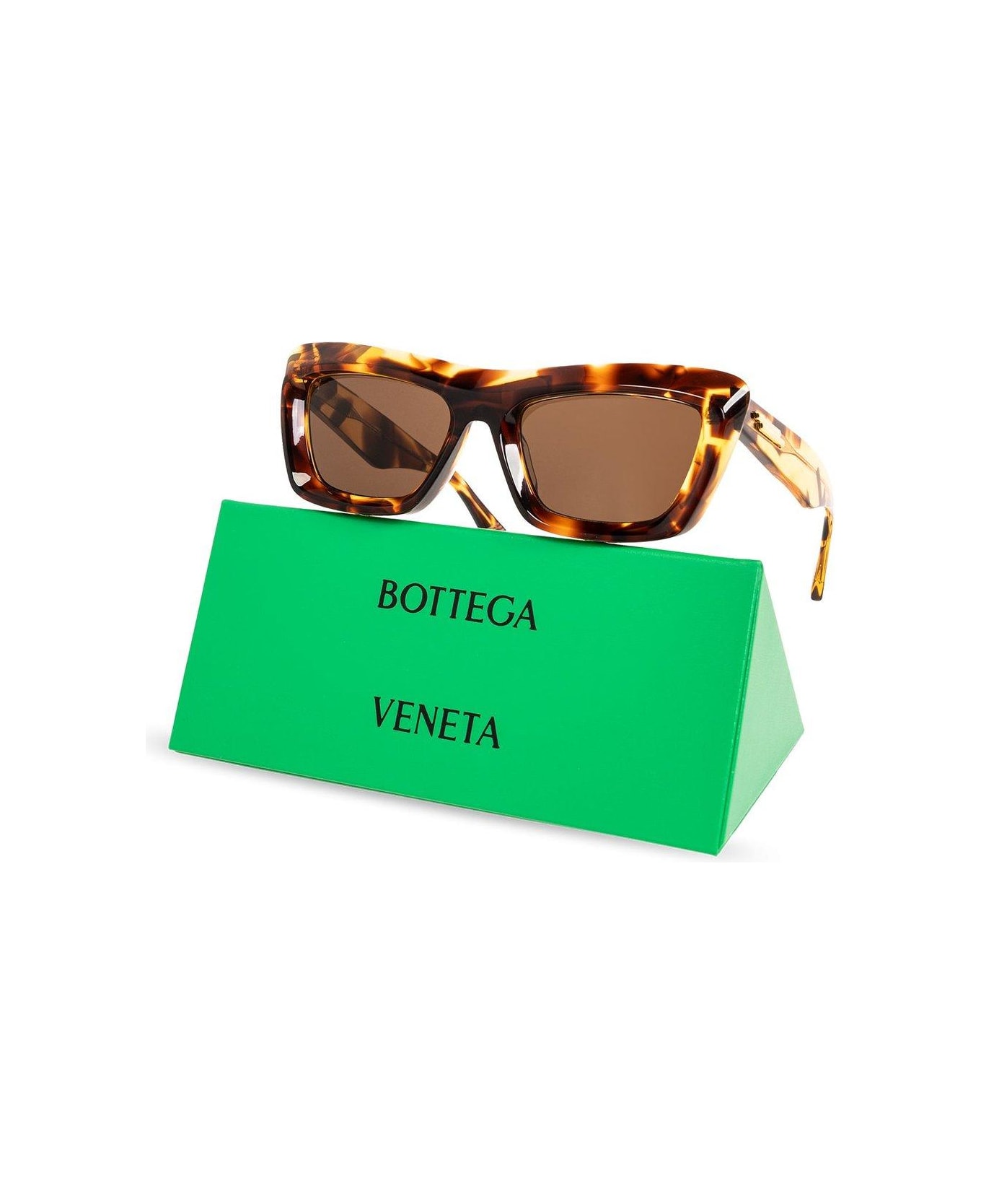 Bottega Veneta Square Frame Sunglasses - Havana Brown