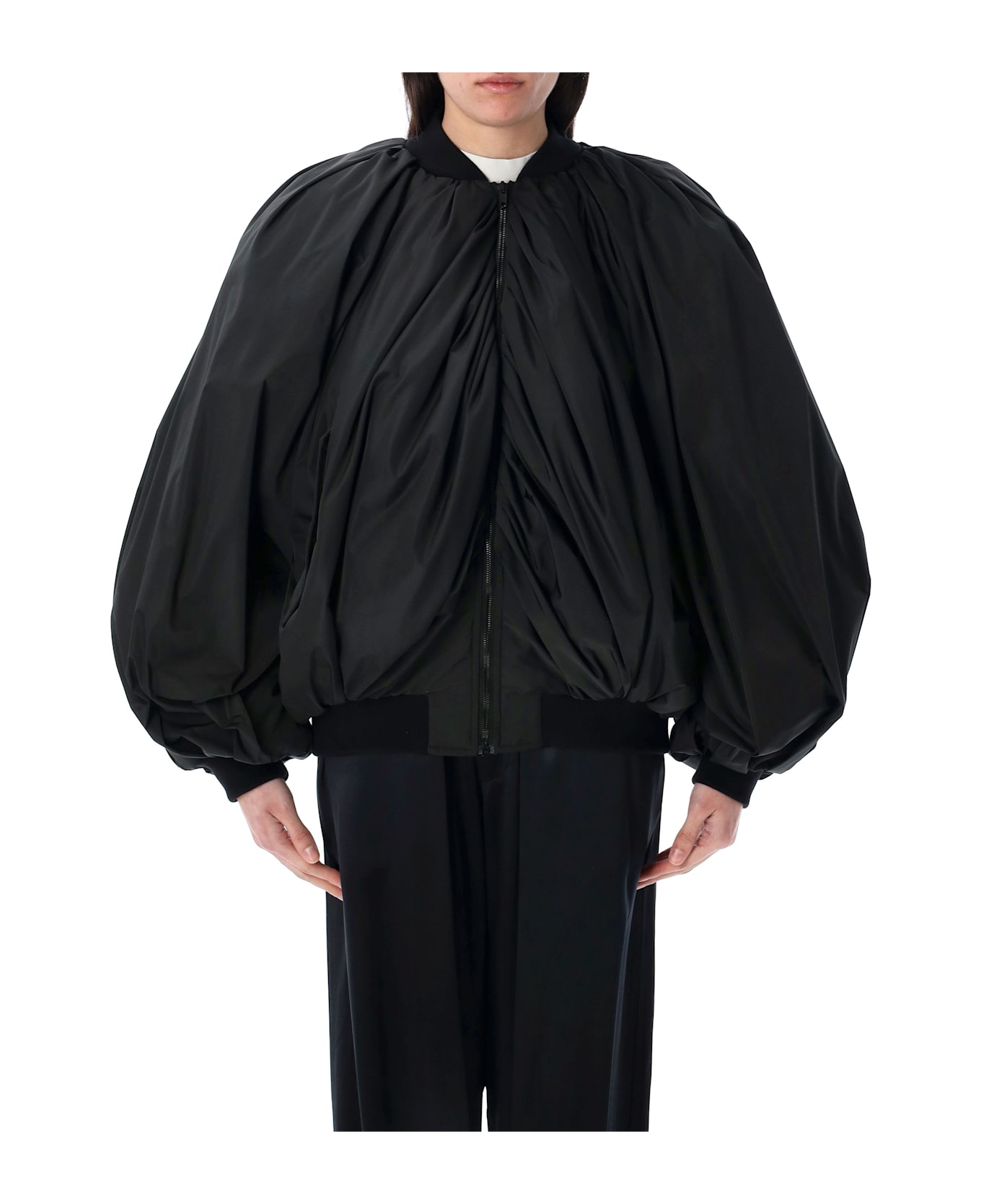 Balenciaga Draped Bomber - BLACK