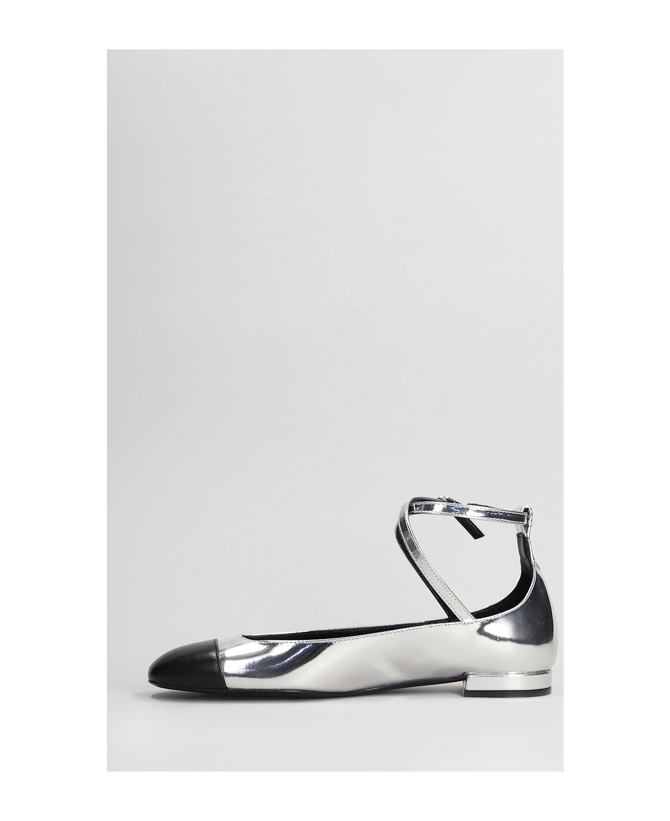 Stuart Weitzman Eden Ballet Flats In Silver Leather - silver