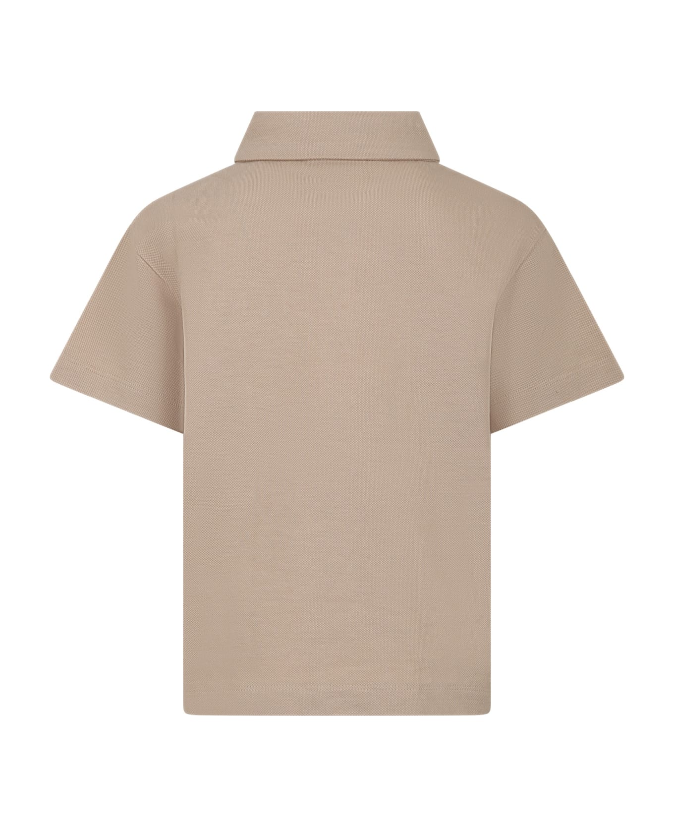 Fendi Beige Polo Shirt For Boy With Logo - Beige